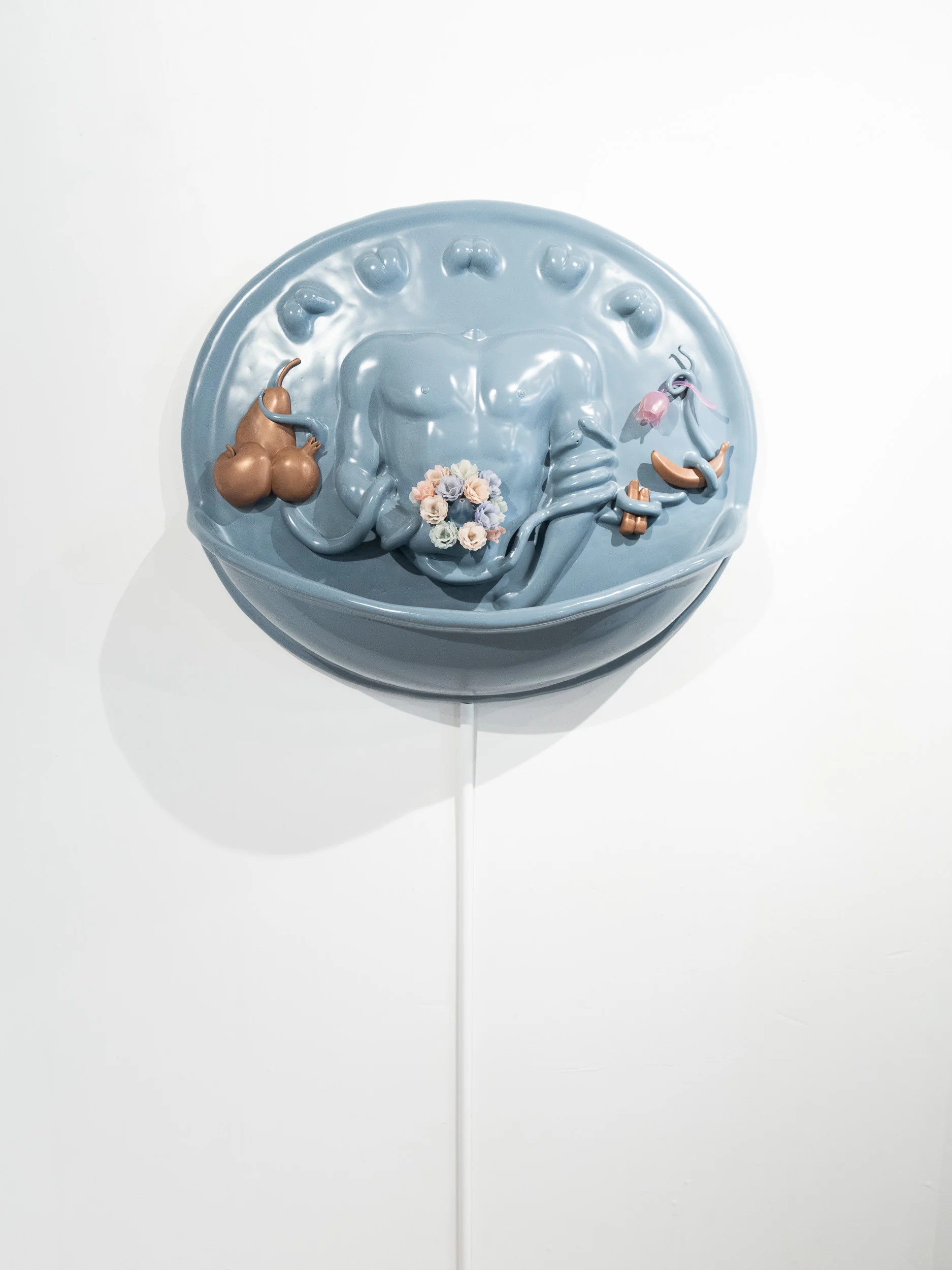 Gracelee Lawrence, Psychically Milked (2018) 3D printed plastic, CNC routed foam, epoxy putty, pump, water