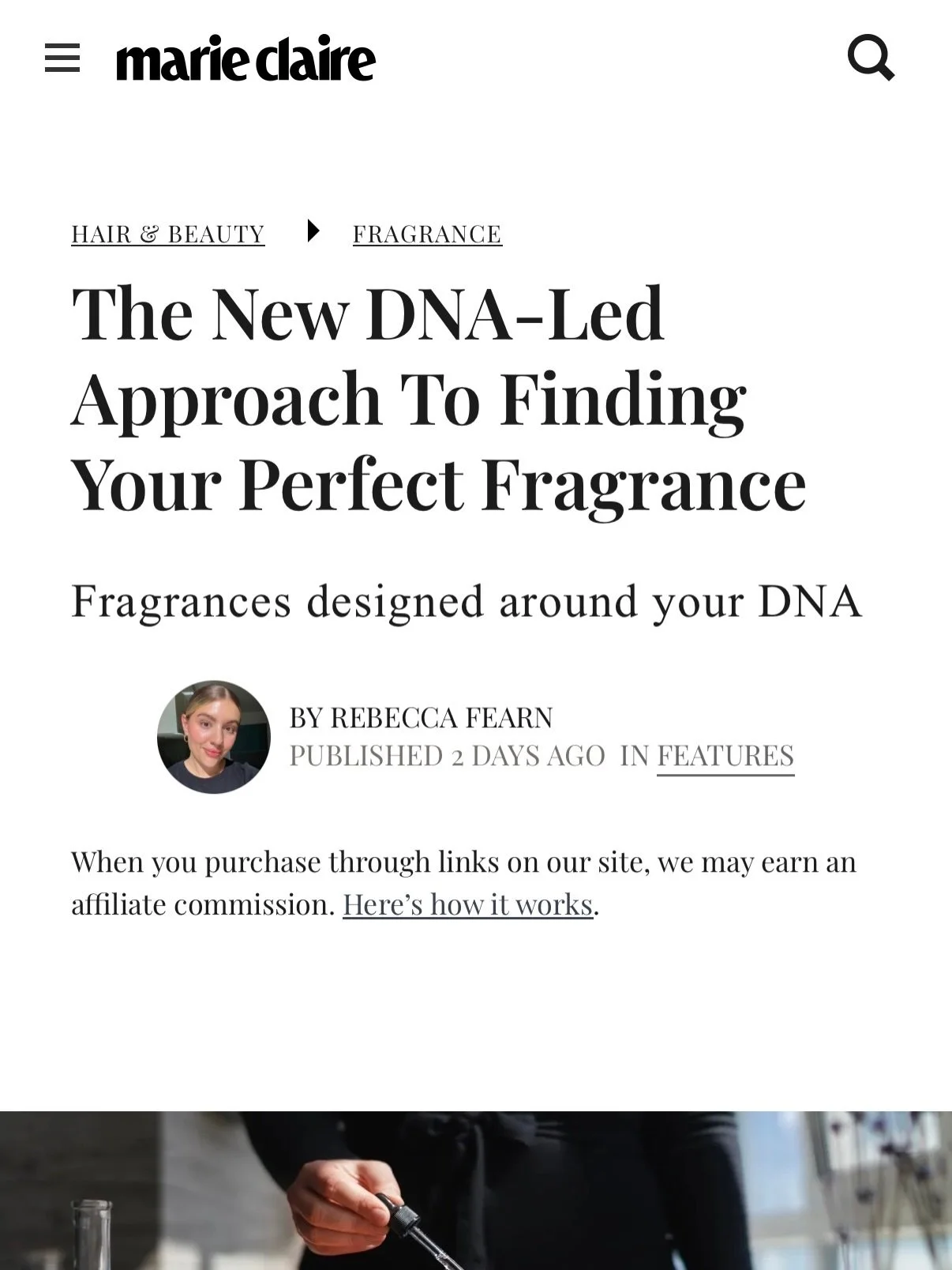 Take a look at some Future of Smell quotes in @marieclaireuk. Thank you @beautyandtheb 

What if your fragrance was designed around your DNA? The piece explores a Nature Communications study that links specific genetic regions to how we perceive scen