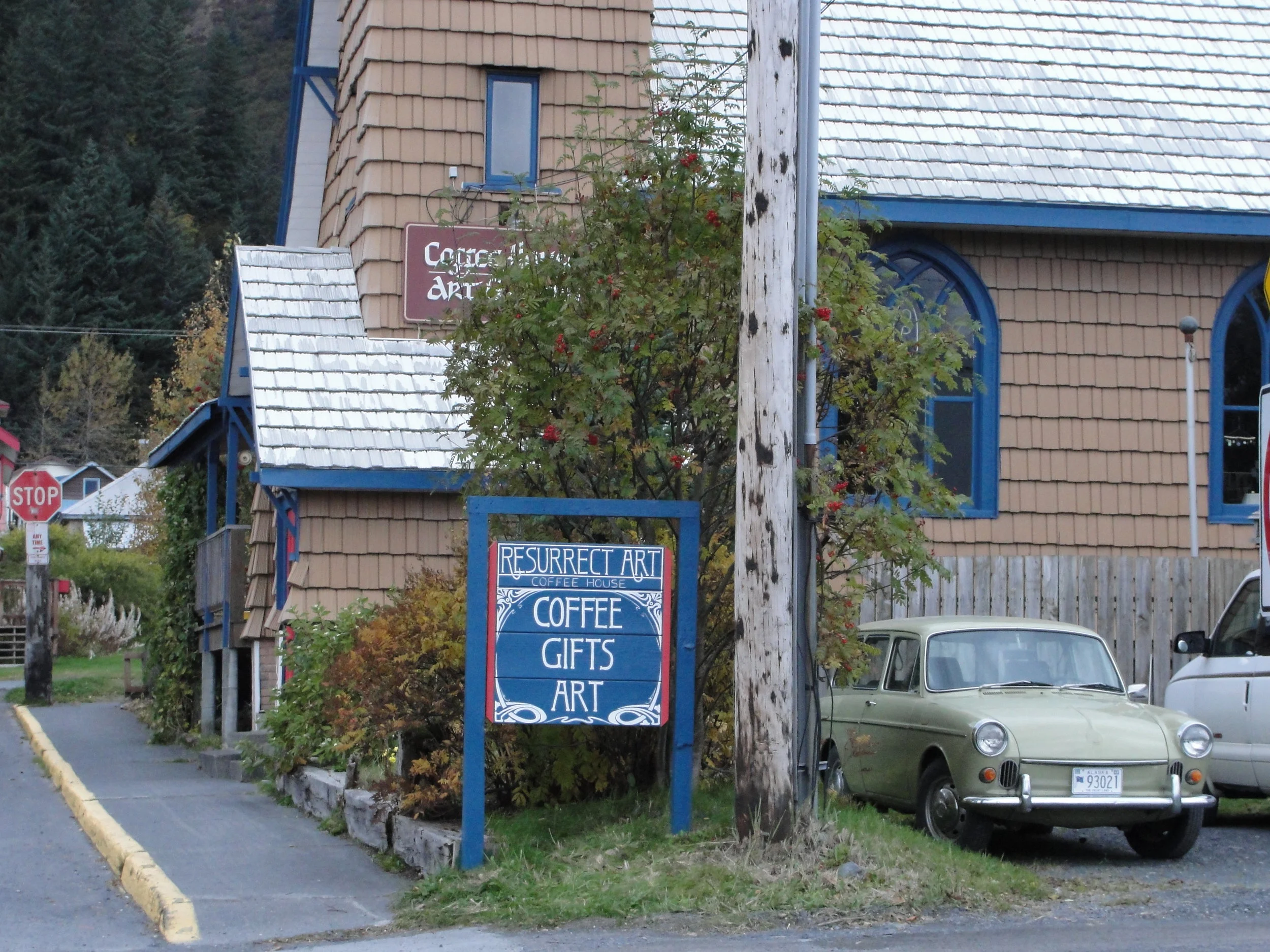 Cafe Sign<br>2016<br>Resurrect Art Coffee House<br>Seward, AK
