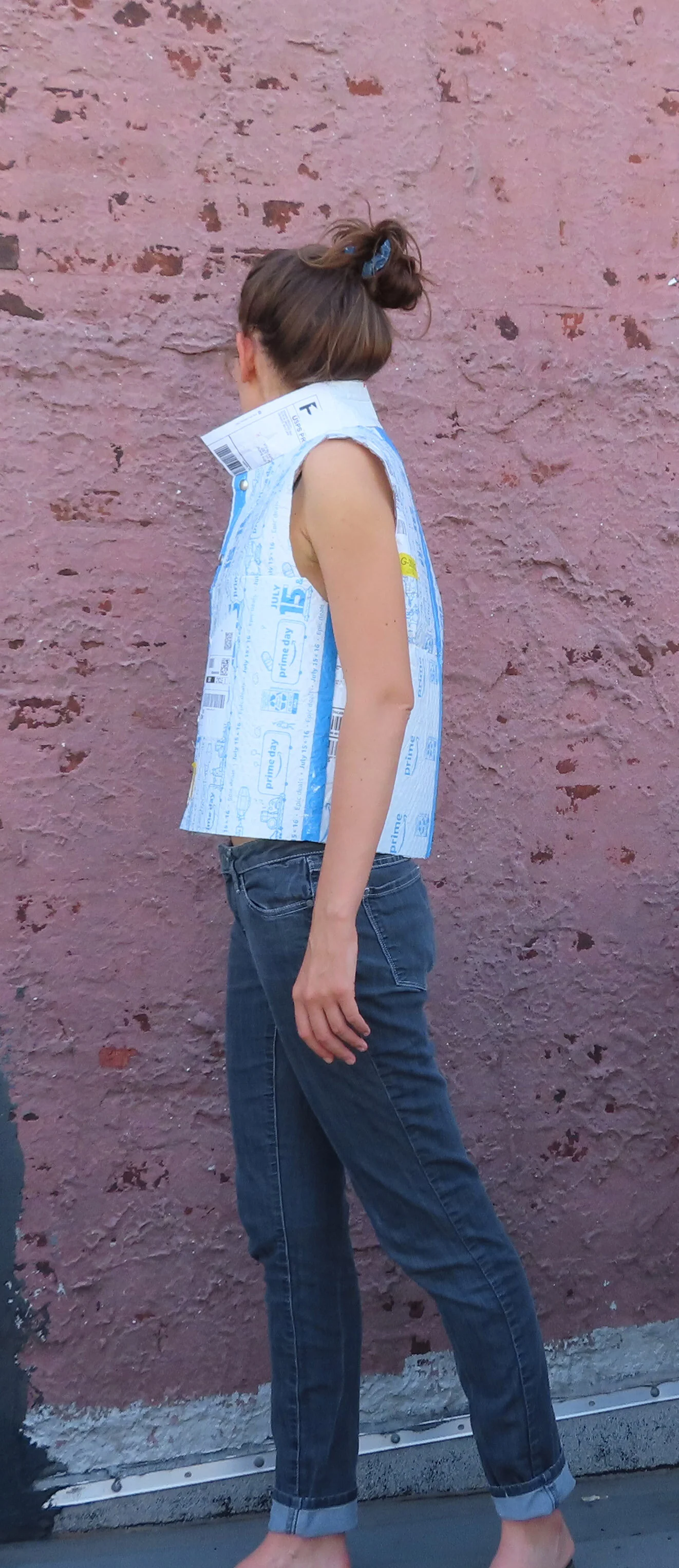 Trashion Puffy Vest 2019 Bubble mailers, packing tape, snaps