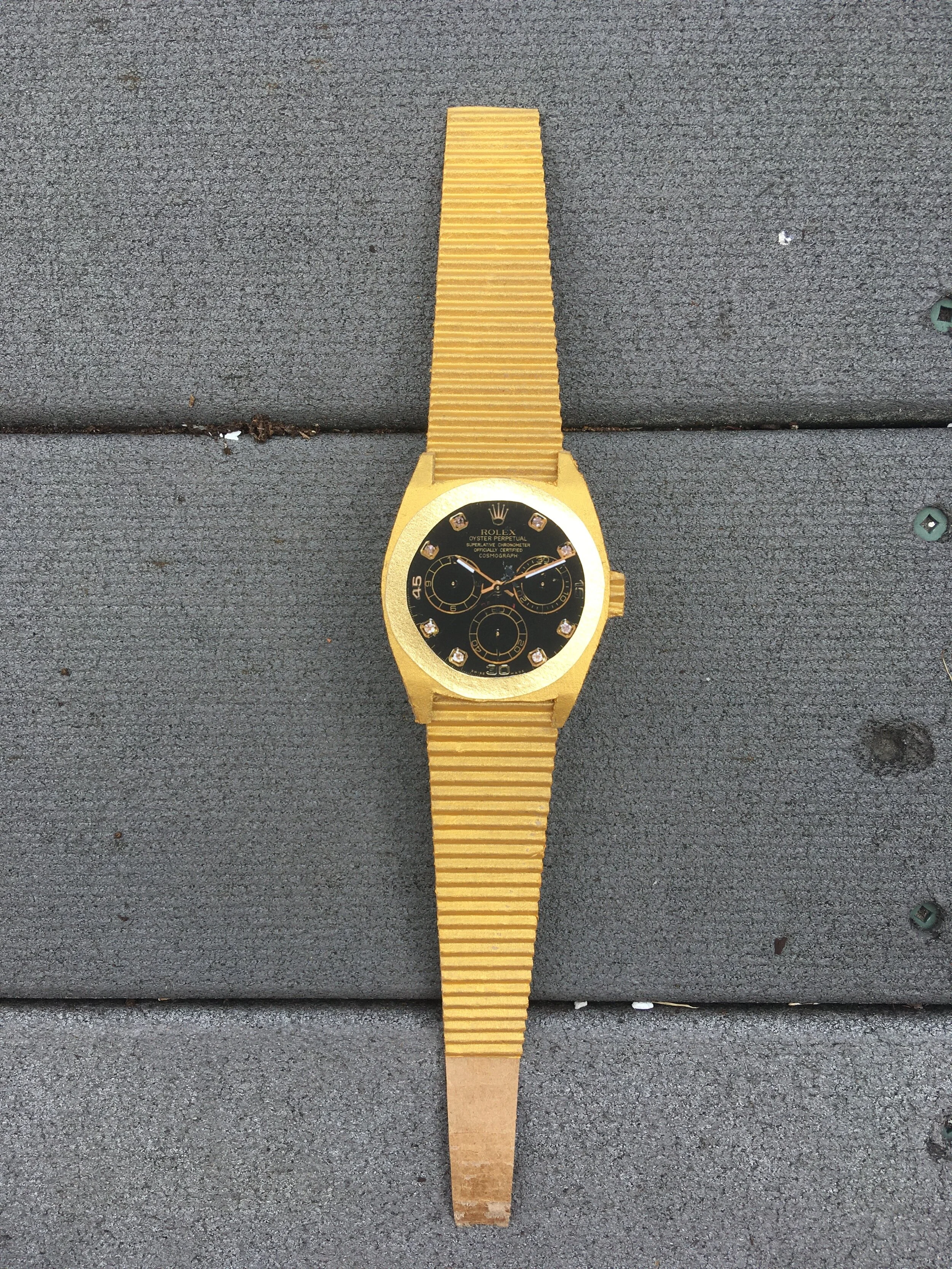 Cardboard Couture Rolex Watch 2021 Cardboard, Acrylic, Photo