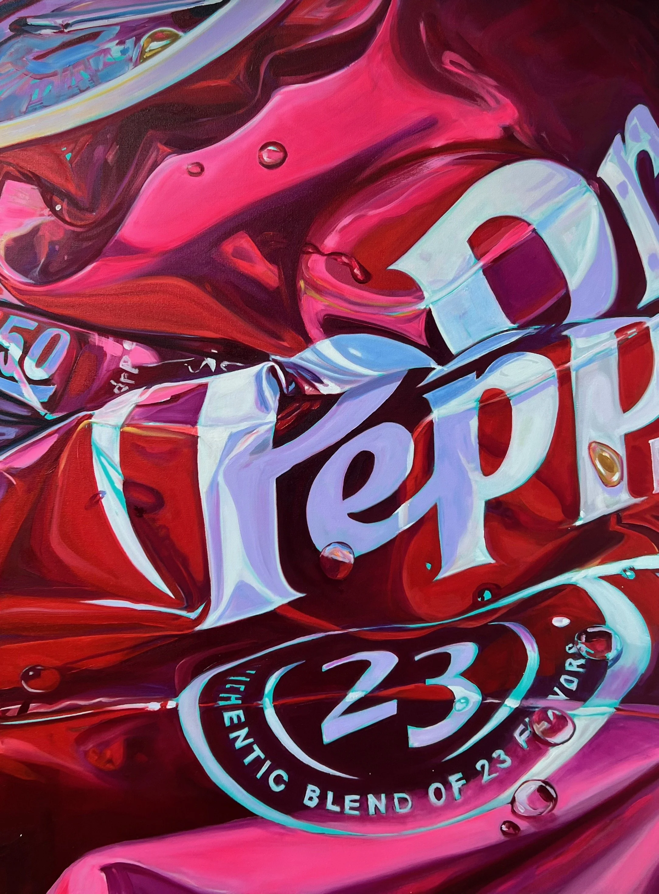 Crushed Dr. Pepper #1 40"x30" Oil on canvas