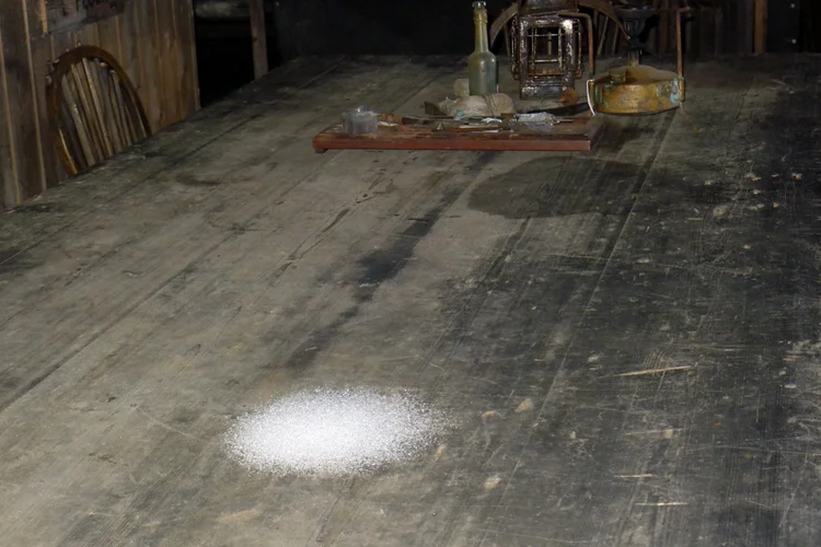 Salt was left on the table