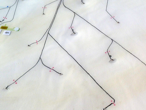 The locations are under the snow and only marked by flags