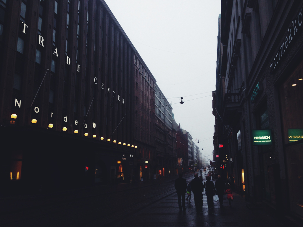 Walking around in Helsinki last night.