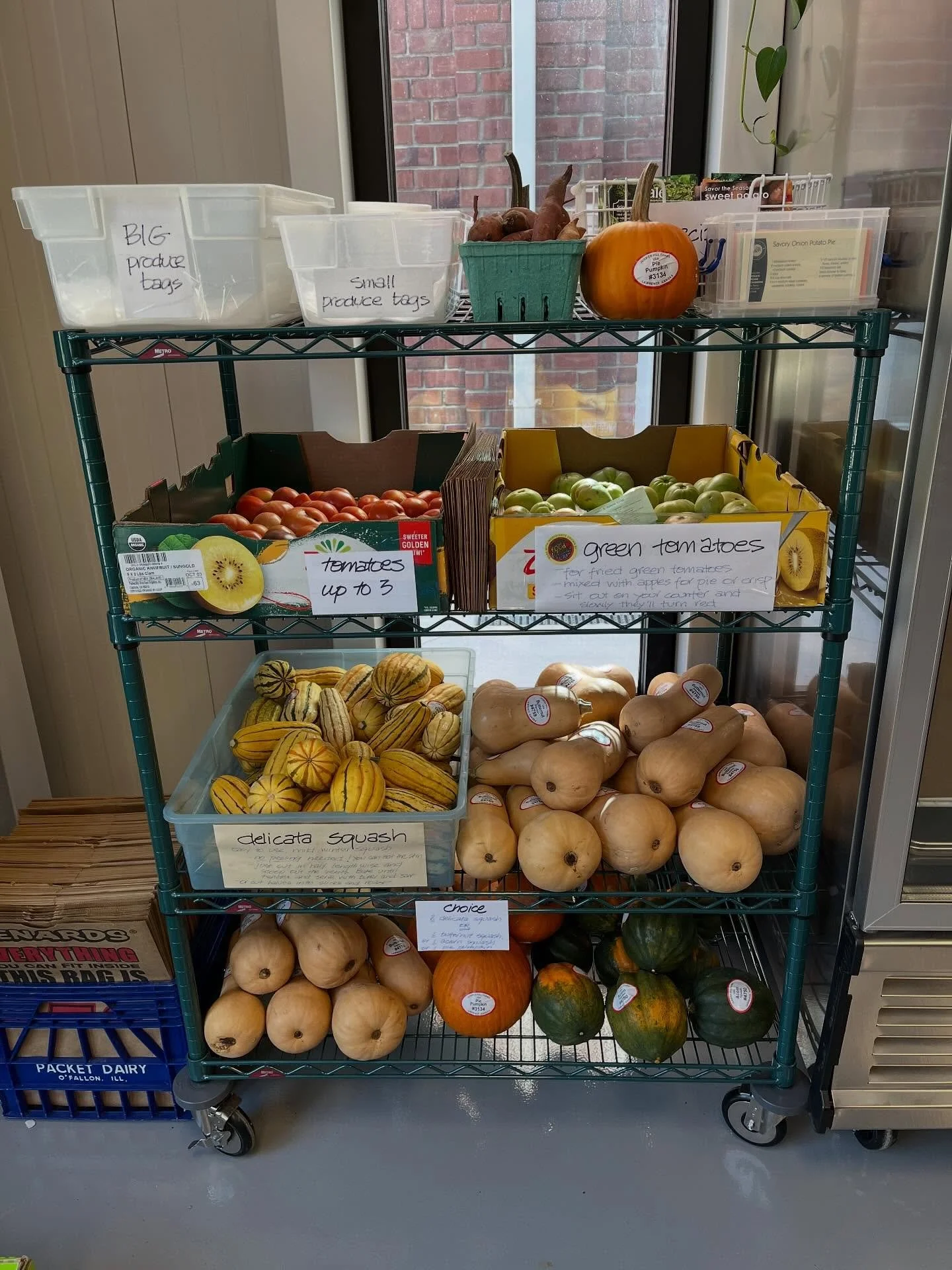 At the Ballard Center pantry this morning restocking  what we can. Some of our last harvest of the season - beets, kale, turnips, parsley, green tomatoes and a few red ones even. And the beautiful addition of Mellowfields salad mix and radishes picke