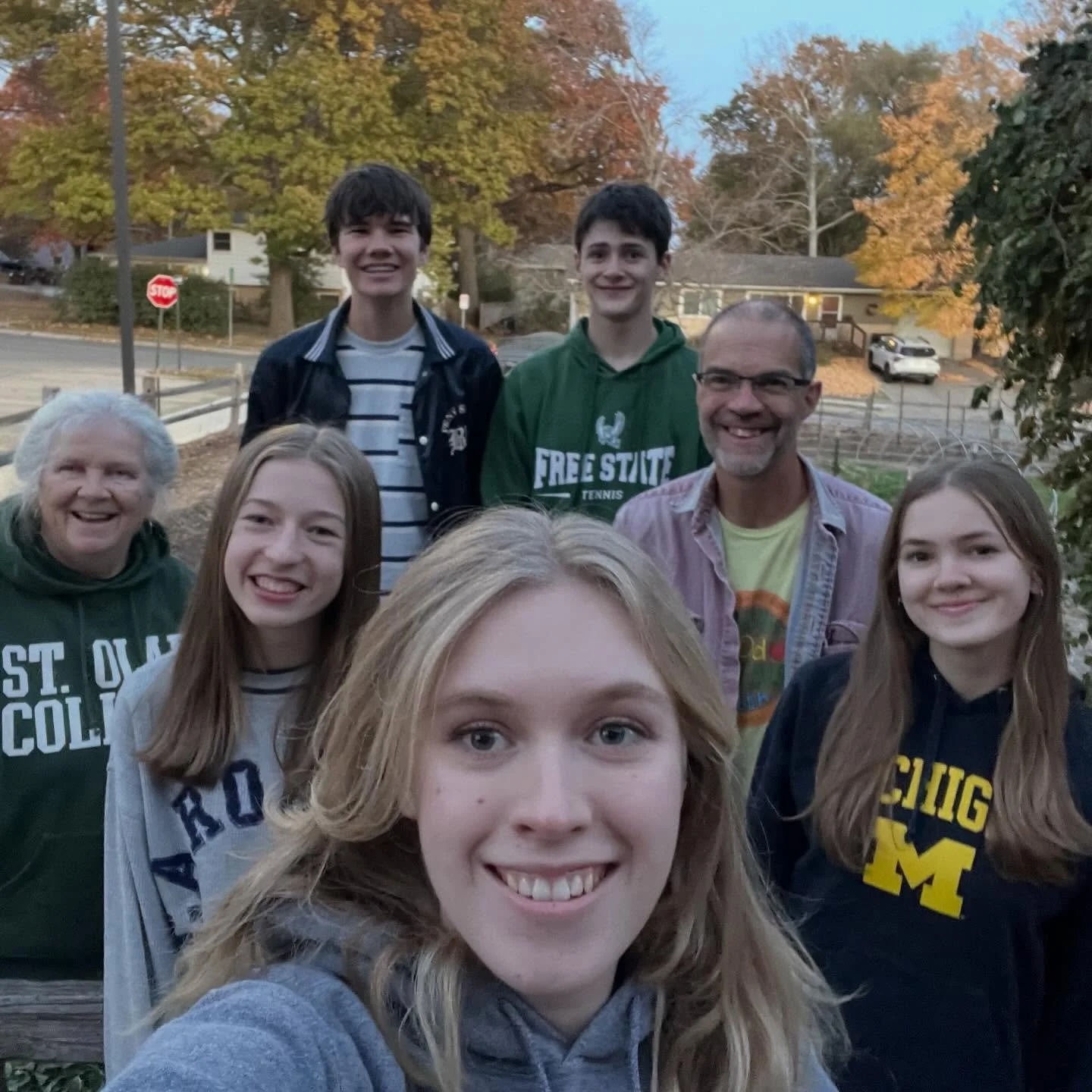 Wrapping up this season with over 4,500 lbs. of produce shared with our community. Annah, center, takes a group selfie. From left to right is Nancy, Ellen, Anders, Felix, Perry and Elinor. At Growing Food Growing Health we grow three things - vegetab