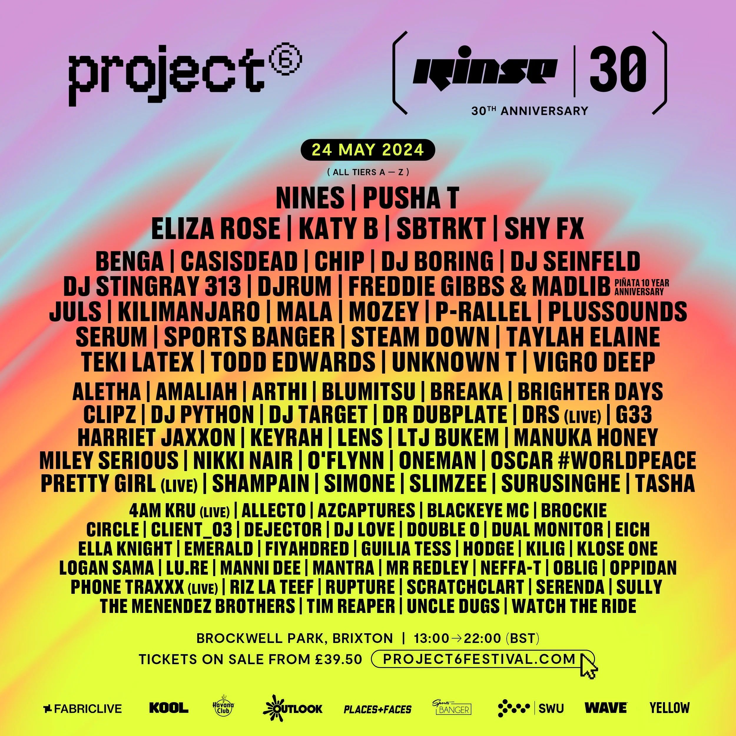 Project 6 Festival x Rinse FM 30th Anniversary Completes Unrivalled&nbsp; Line Up For 2024