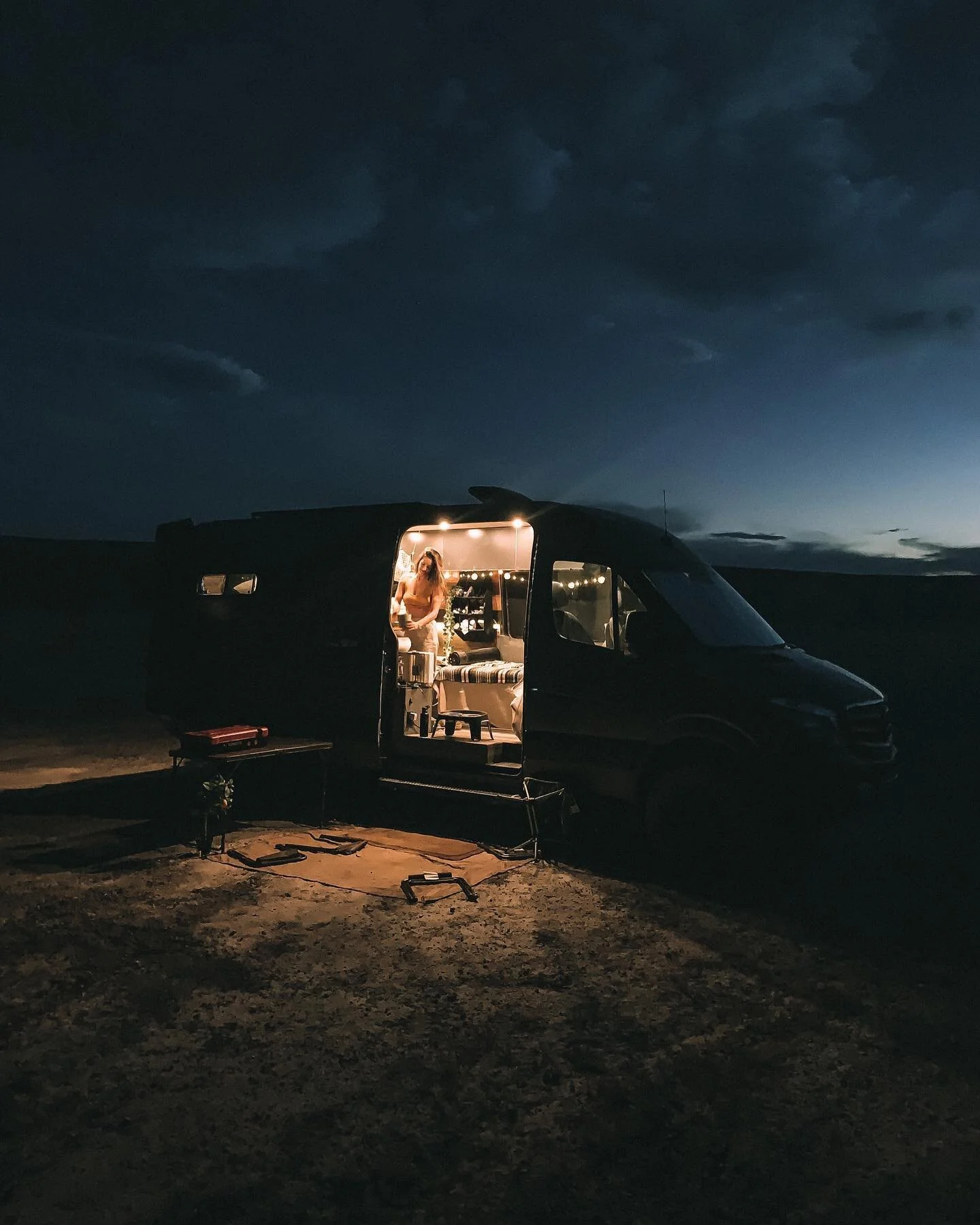 Drove straight from the hike to the desert. @jaxgodat outran himself and didn&rsquo;t walk for the entire next couple of days. Classic doggo move. // #LaidOffVanLife
&bull;
&bull;
&bull;
#DesertDays #SprinterVan #VanLifeVibes #MyPublicLands