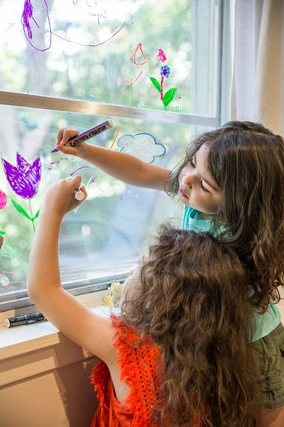 “Are your little Clean Freaks ready to help out? Let them draw on windows with erasable markers, then have them clean it off with our safe, effective Glass + Surface Cleaner for a streak-free shine.”