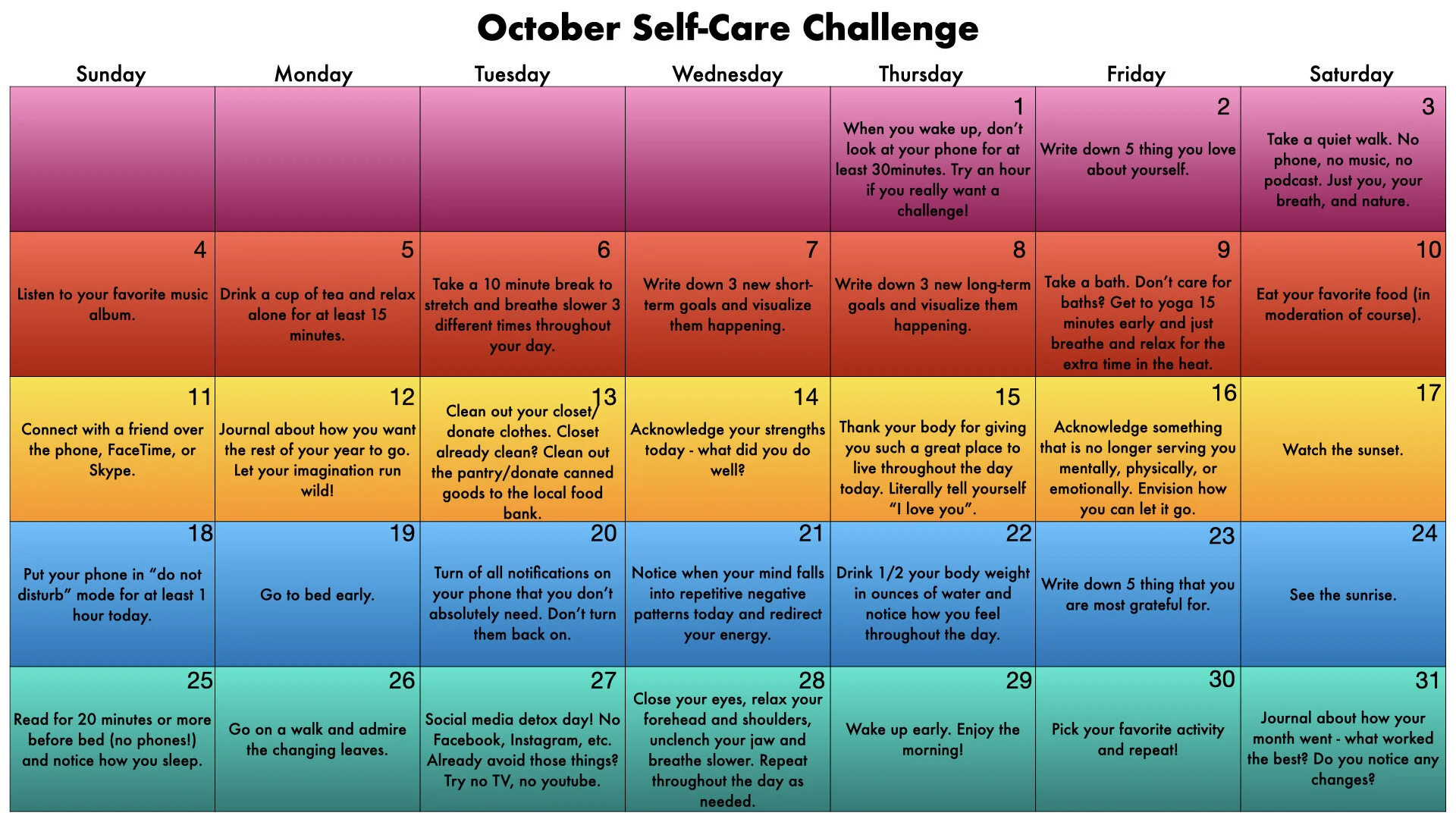 31 Days of Self-Care