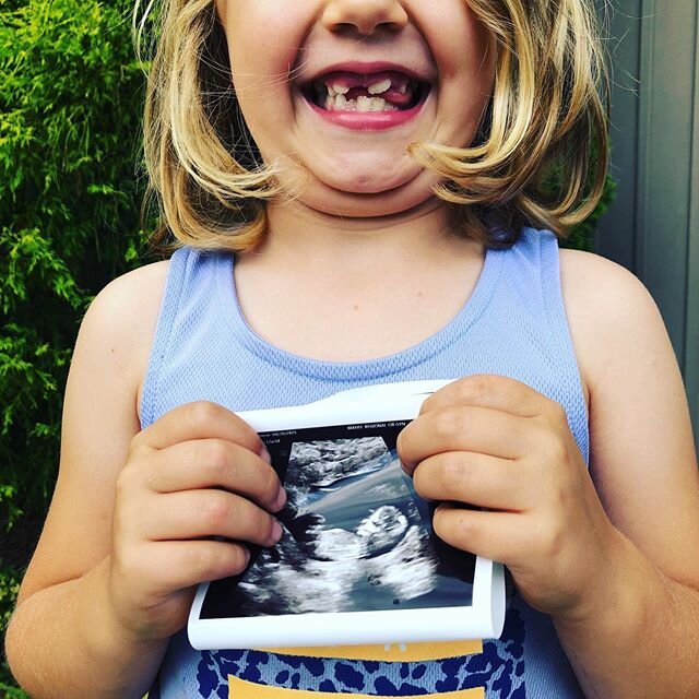 ** In celebration of changing seasons and the great Dada at our house, we are sharing the news that our family is expanding.  Our little one will join us in October.

Our big one is over the moon to be a big sister.

They both picked an amazing Dada 