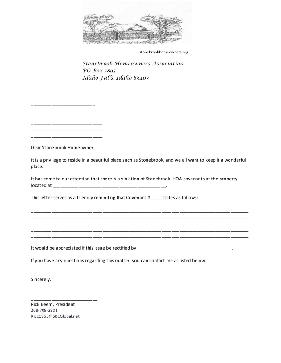 covenant-violation-form-letter-stonebrook-hoa