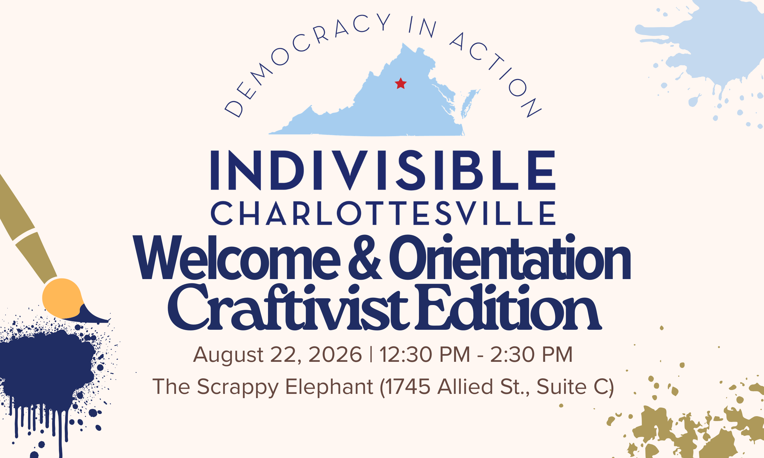 Indivisible Charlottesville Welcome &amp; Orientation (Craftivist edition)