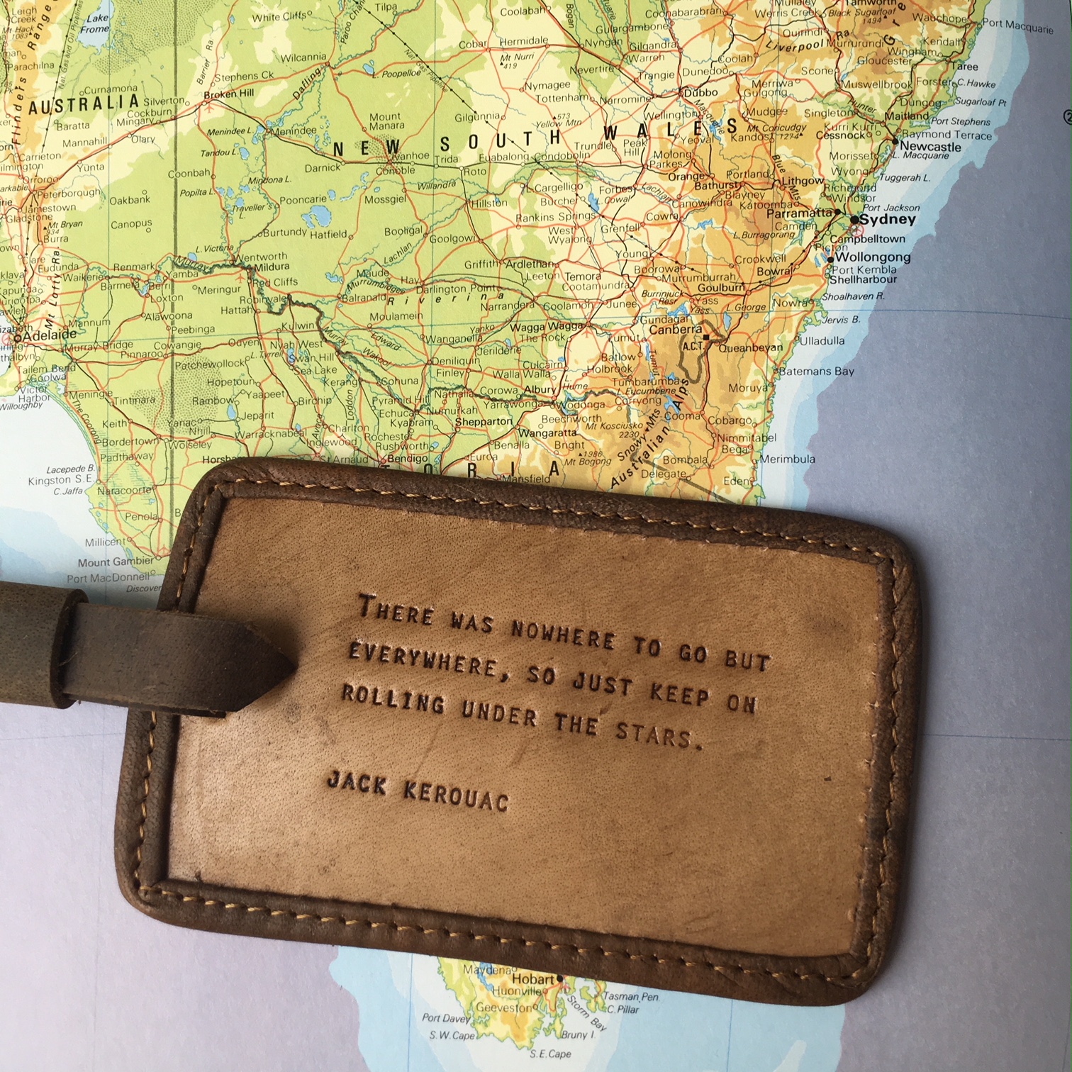 Travel Lover's Leather Luggage Tag With Quote