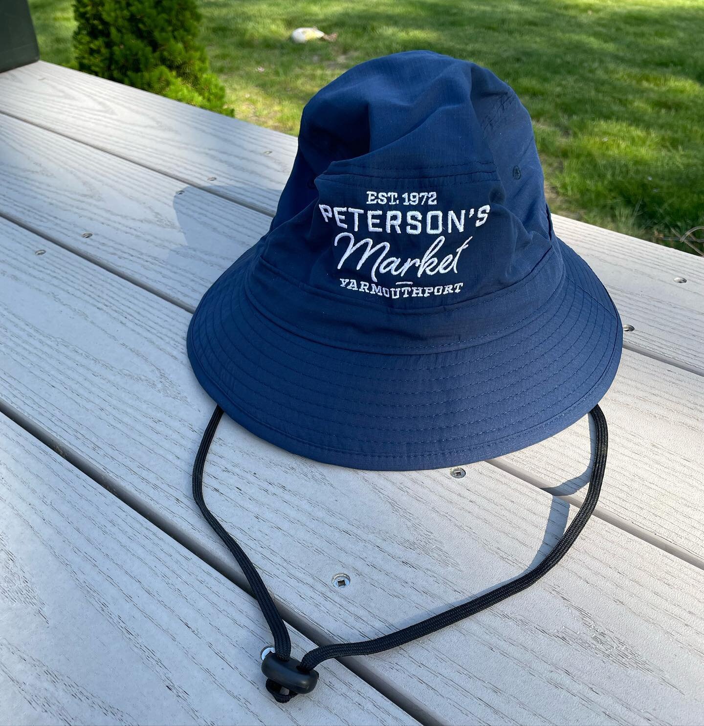 New this year! Peterson&rsquo;s bucket hats! Front and back views. Just arrived! Grab yours on your next visit. #petersonsmarket #yarmouth #yarmouthport #capecod #eatlocalcapecod #shoplocalcapecod