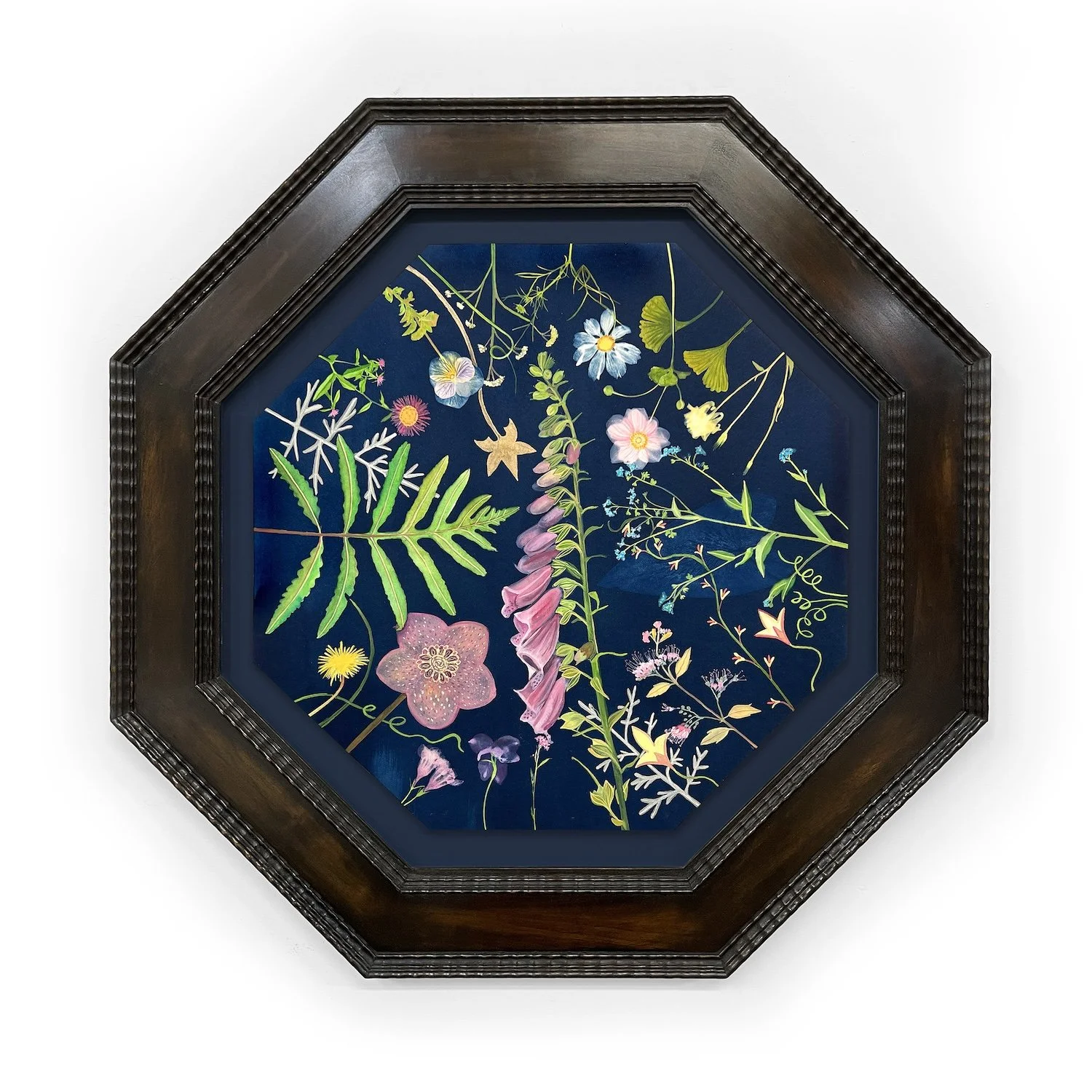 Picturesque Botany (Octagon/Foxglove, Gingko, Dusty Miller, Forget Me Note, Violet, Aster, etc), 2023