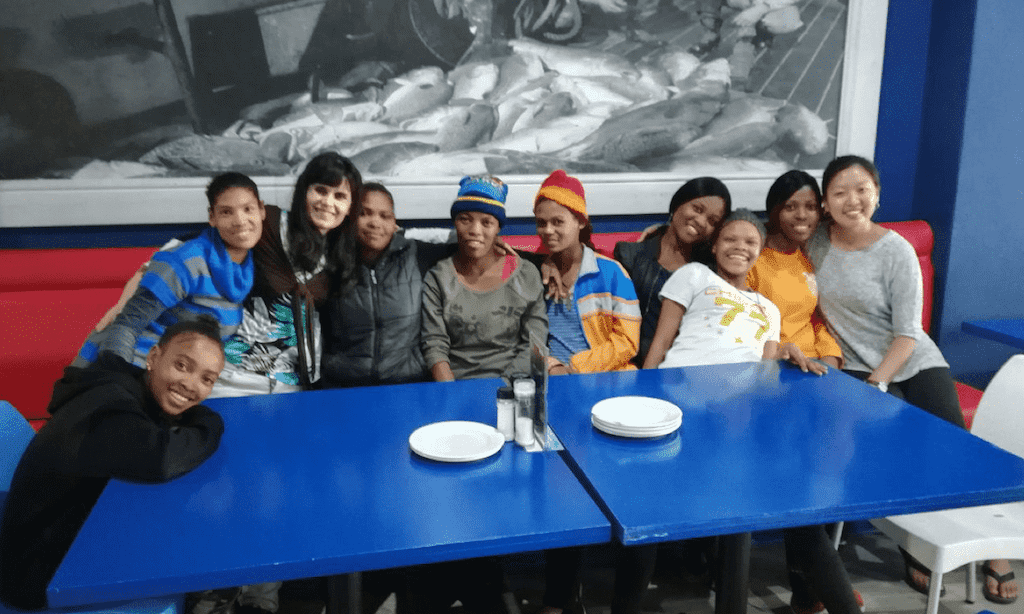 Ladies at Azaria, who are mostly from Conville.