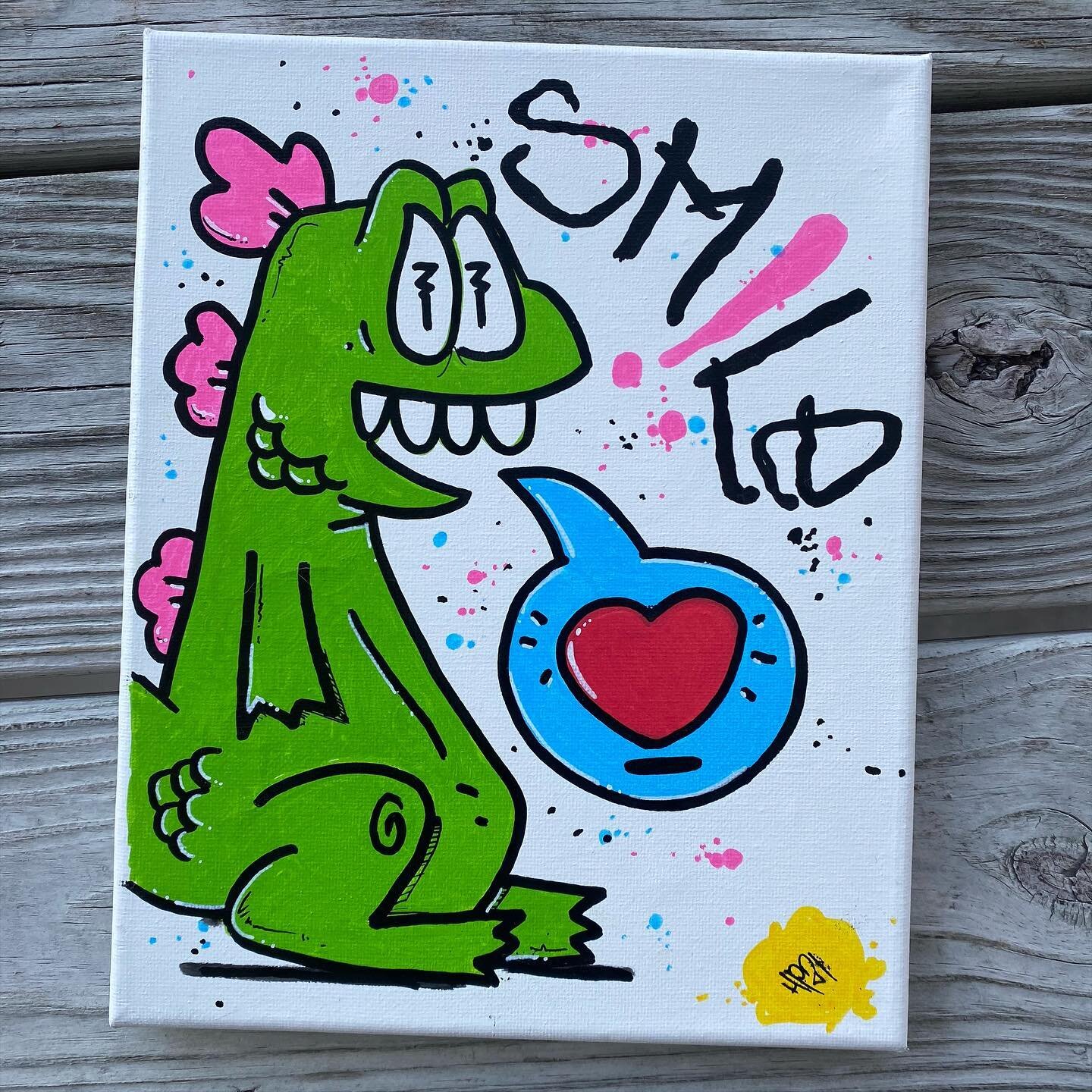 Smilezilla.
&bull;
&bull;
&bull;
&bull;
&bull;
&bull;
&bull;
&bull;
#godzilla #kaiju #gojira #reptar #lovemonster #poscaart #poscaartist #canvas #canvasart #heart #heartart #smile