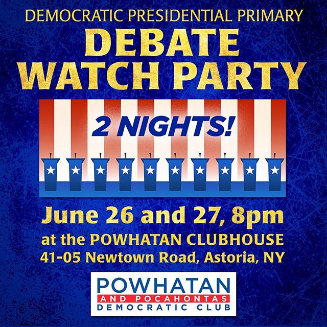 Looking forward to Democratic Presidential Primary debates? So are we! 
Join us on June 26 and June 27 for our very own Debate Watch Party!

Doors open at 8pm. Debate starts at 9pm ✅ Drinks
✅ Snacks
✅ Games

Come watch the debates with us! We hope to