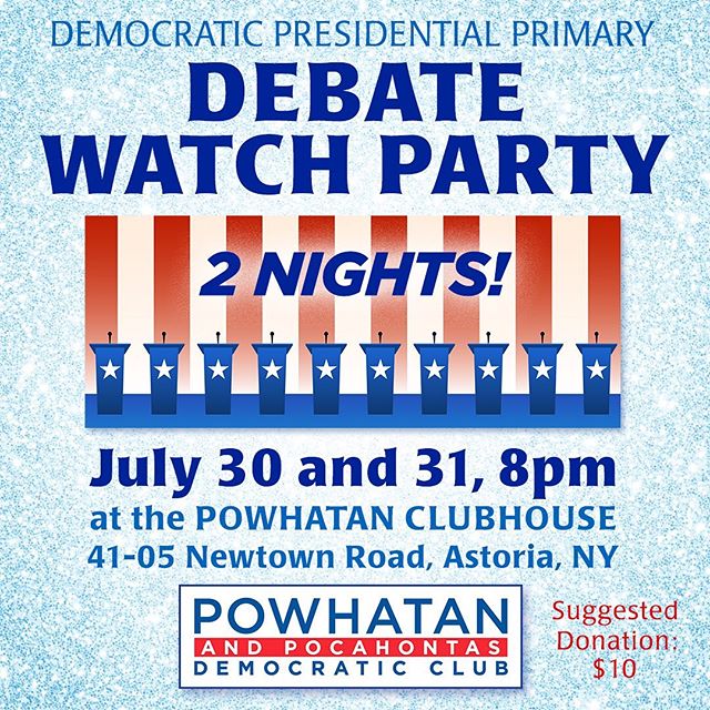 Each of the Democrats running for President is getting ready for the next round of debates, and so are we!

Be sure to join us again on BOTH NIGHTS (July 30th and July 31st) as we watch the Democratic Primary candidates battle it out for our hearts a