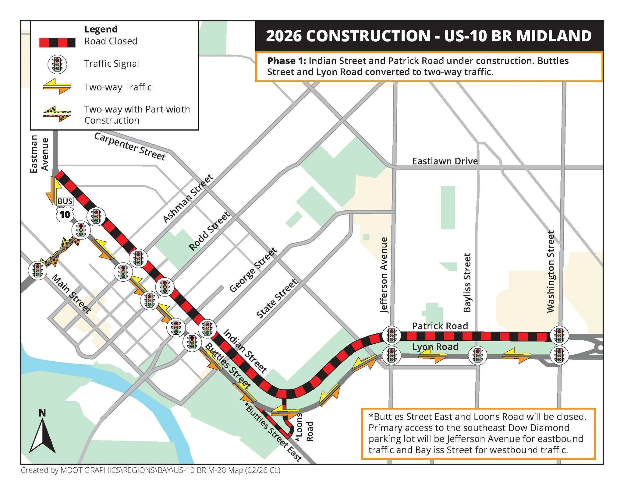 News and Features - Detour for Buttles/Indian Construction in Midland Michigan.jpg