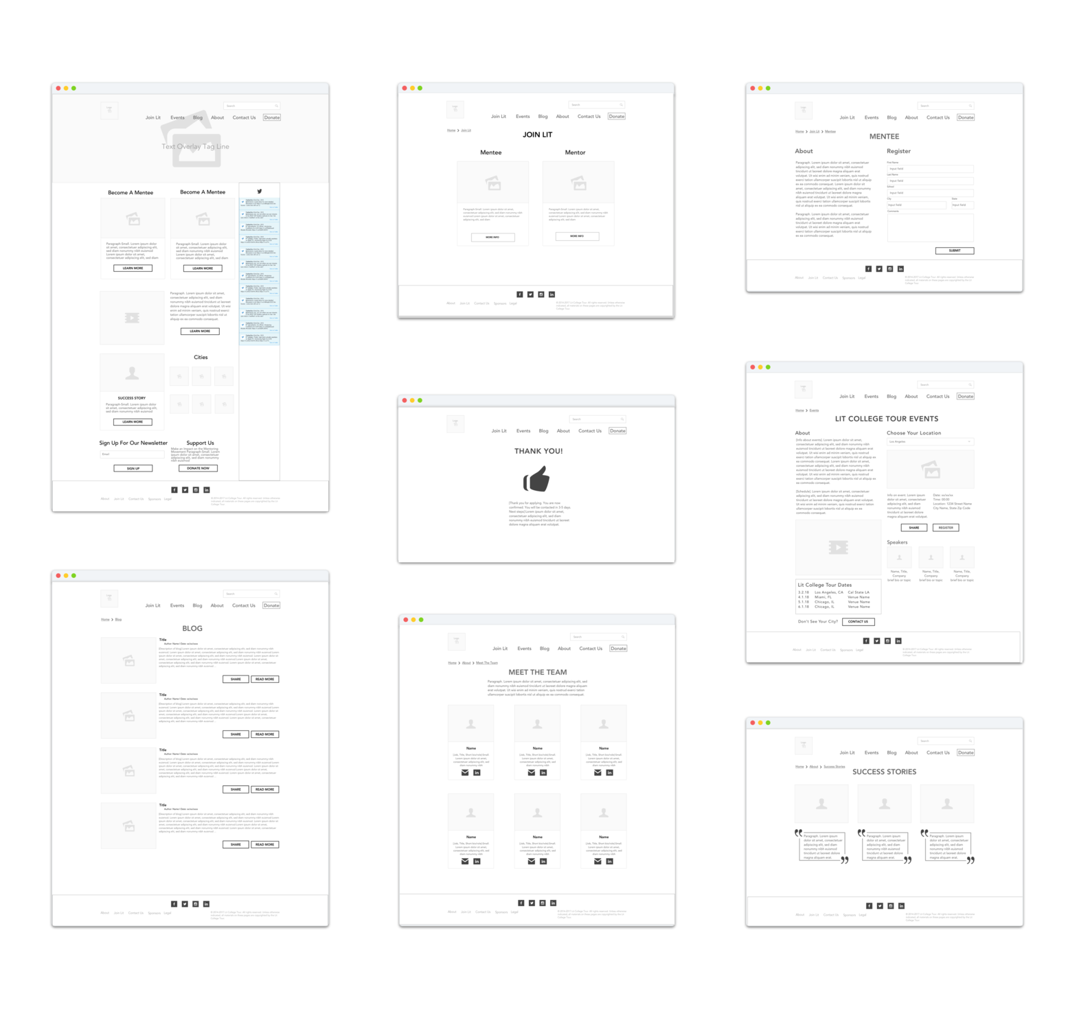 Medium Fidelity Wireframes