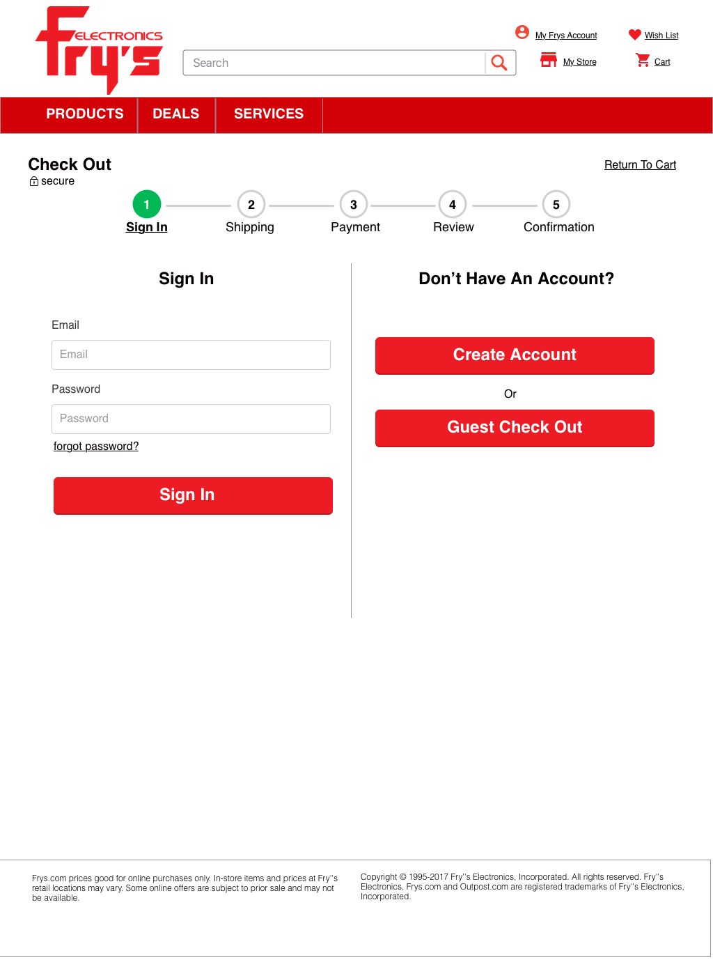 screen 6: check out account login in wireframe.png