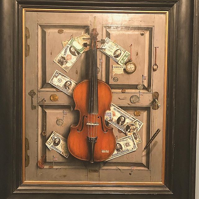 A piece of artwork called “U.S. Musical Notes” by Otis Kaye is preserved at the Columbus Museum of Art. Music and Money are themes that we both have in common! π°πΌπ°#art #oil #pastel #paint #preservation #columbus #ohio #museum #music #m