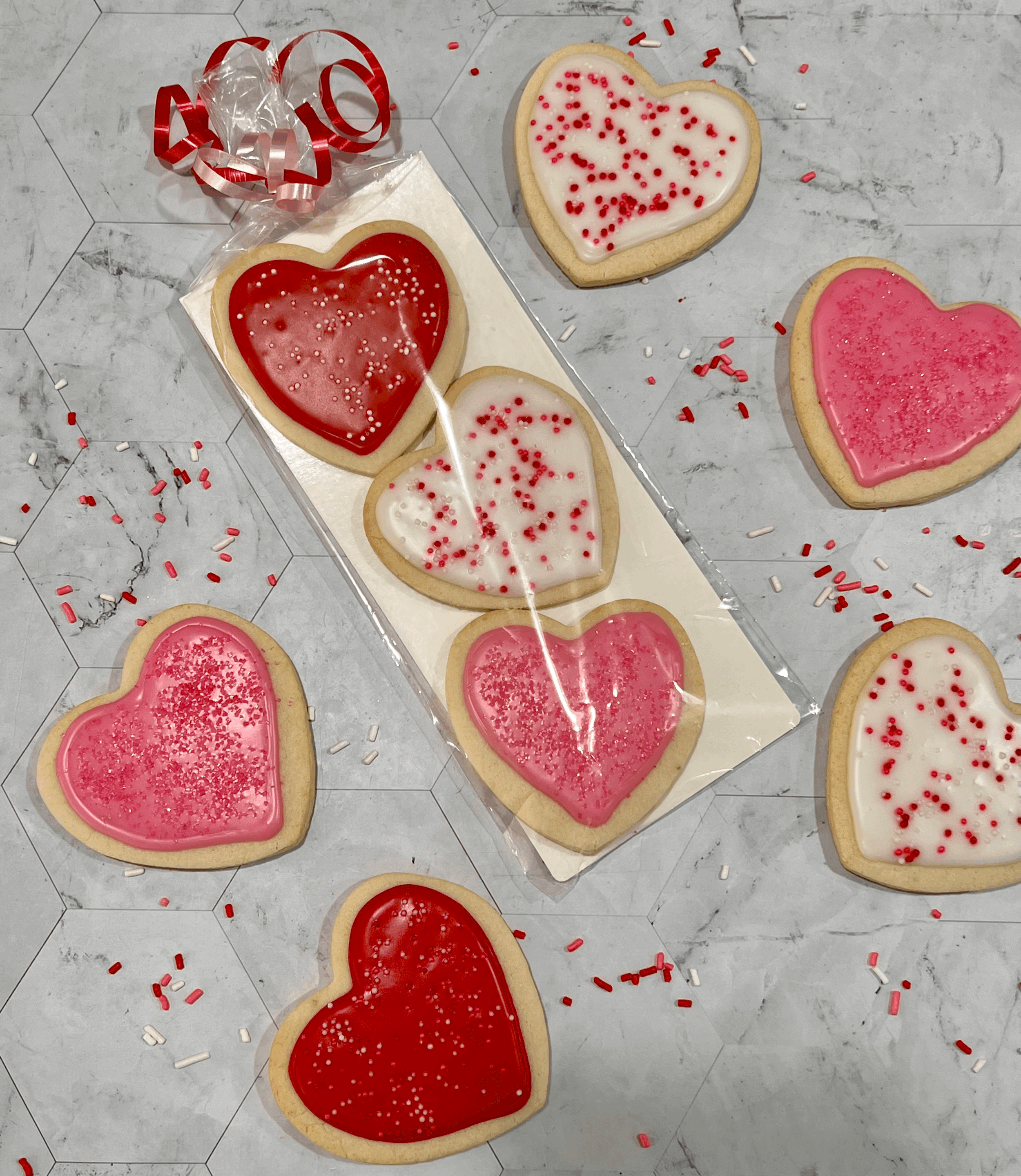 3 Heart Sugar Cookies