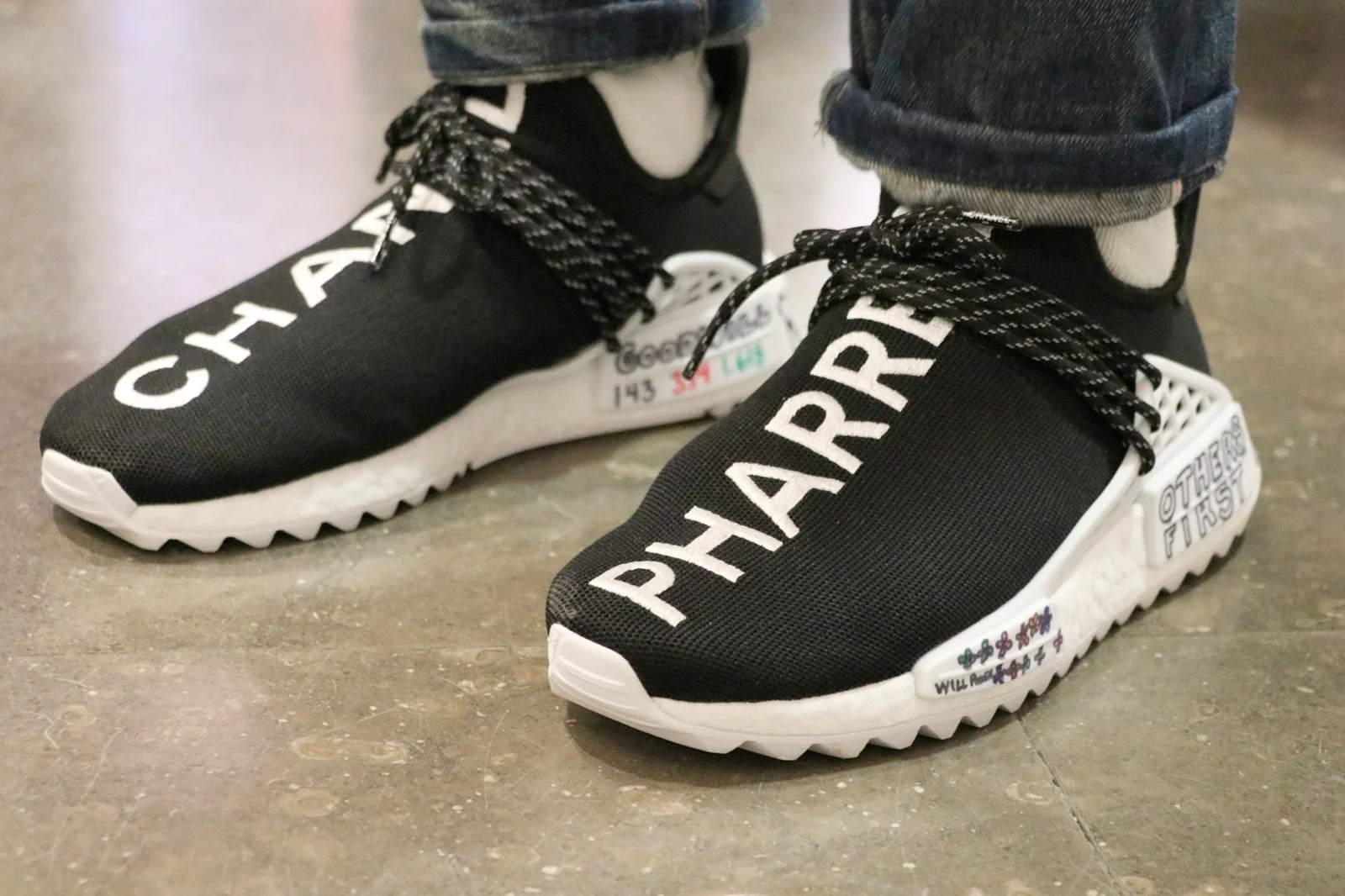 Chanel x adidas Originals Pharrell Williams Hu NMD. Photo credit: HYPEBEAST France