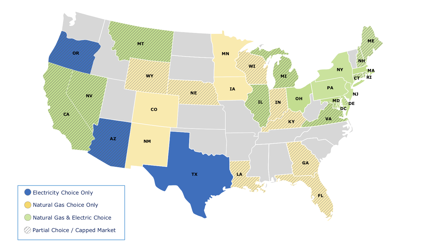 US retail power and gas deregulation map 01-06-2016.png