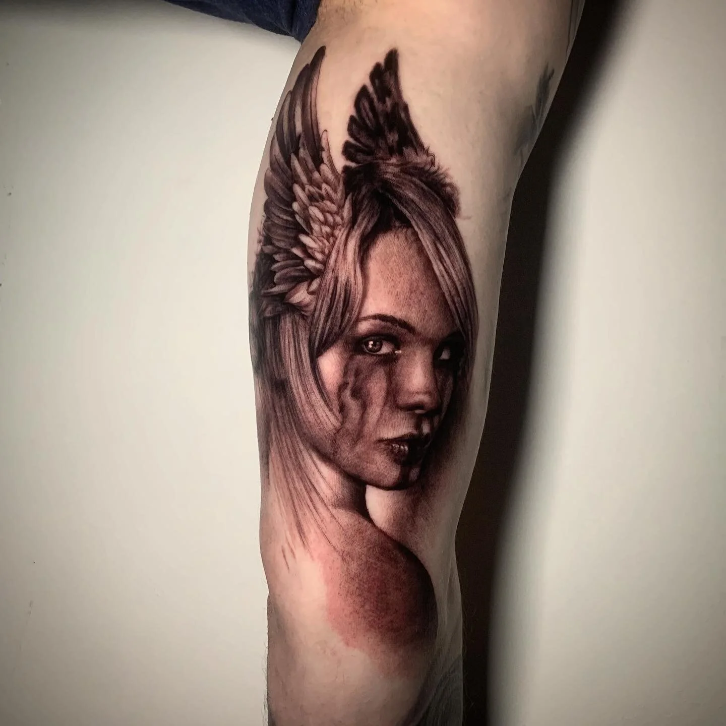 The tattoo portfolio of Blur, a custom black and grey artist who