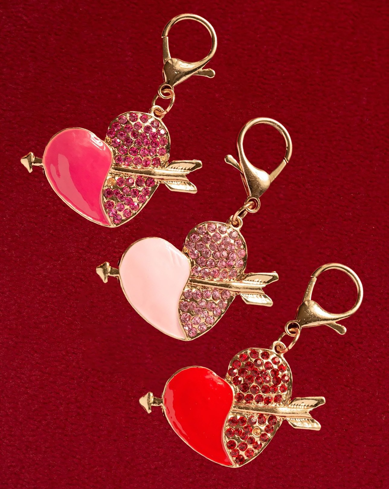 Y2K RHINESTONE HEART BAG CHARM