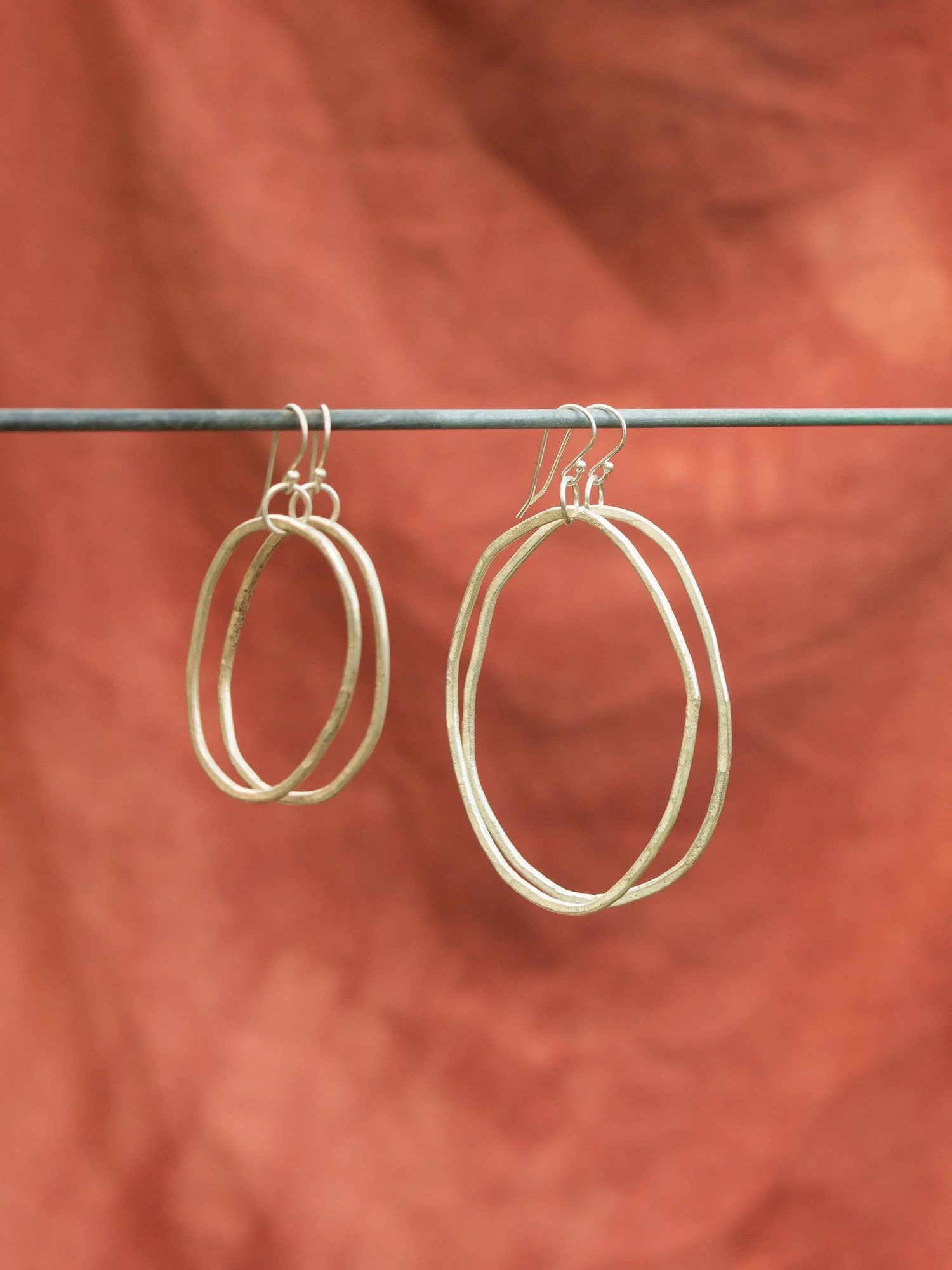 Freeform Silver Plate Flux Hoops