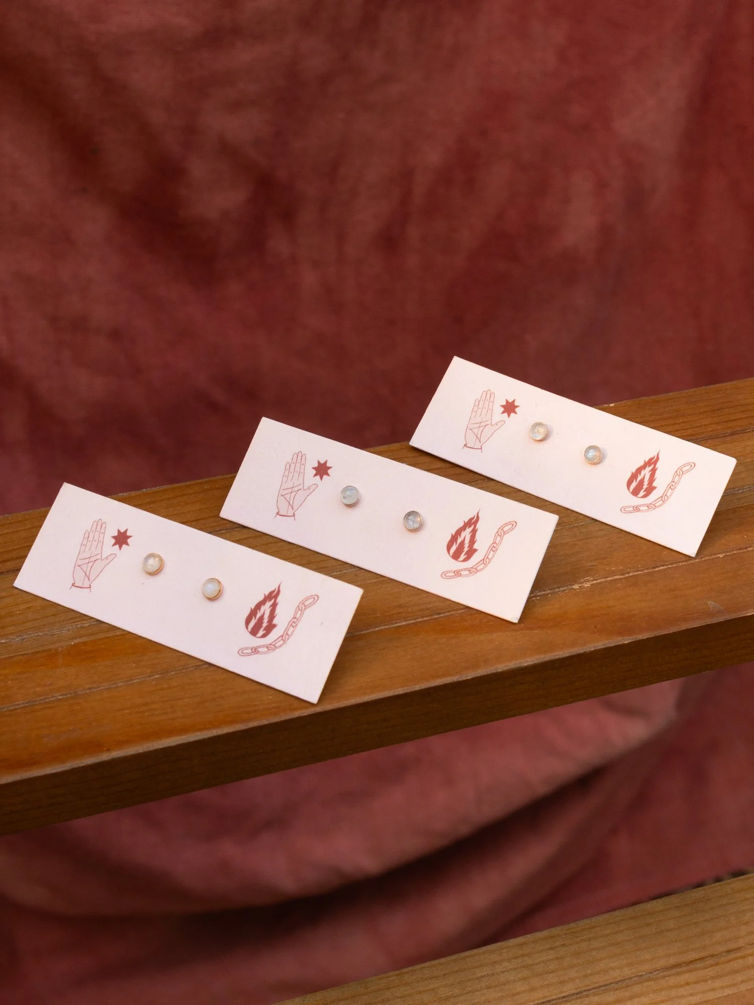 FLASHY MOONSTONE STUDS