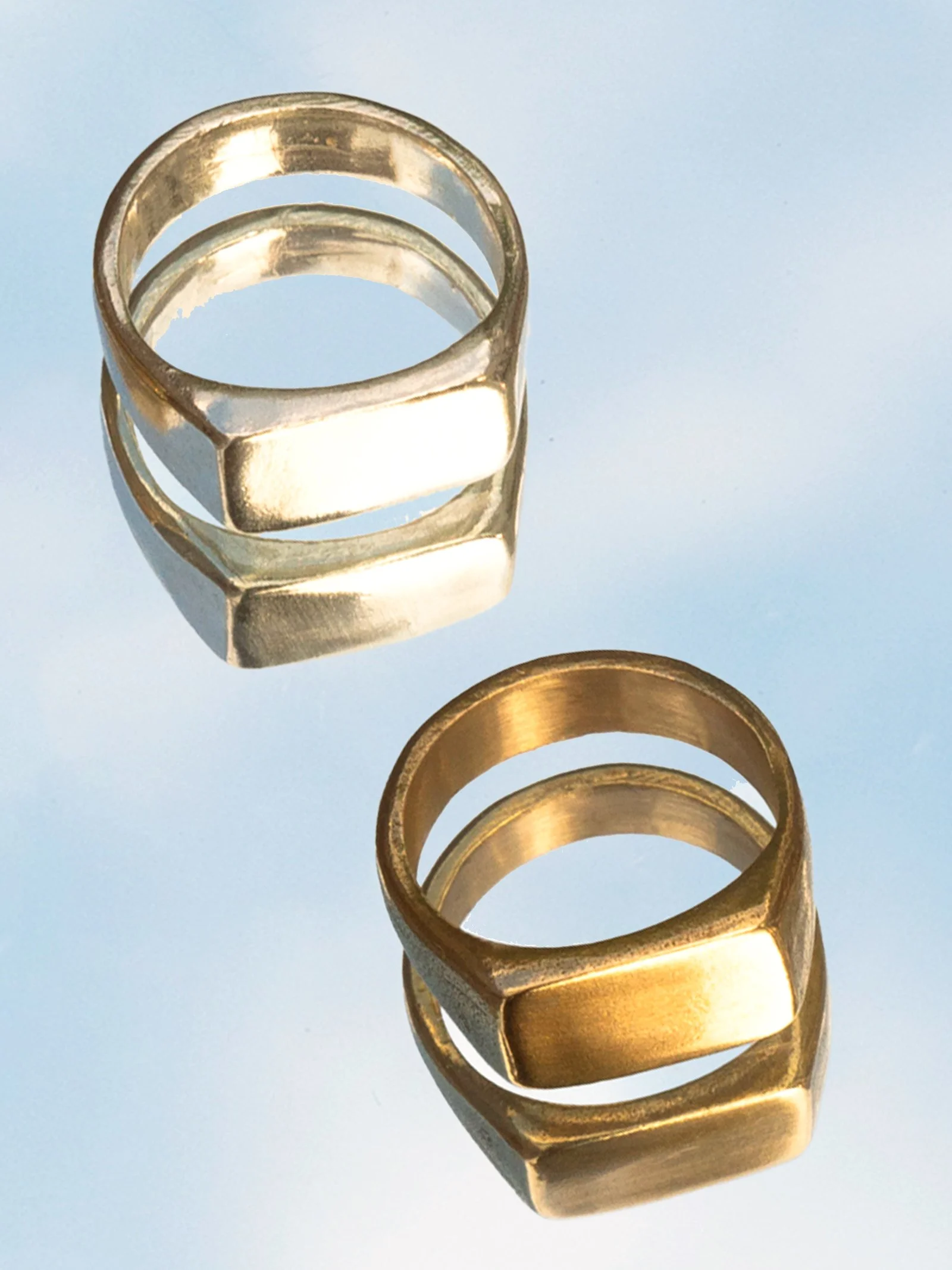 Horizon Signet Ring in Brass or Sterling Silver