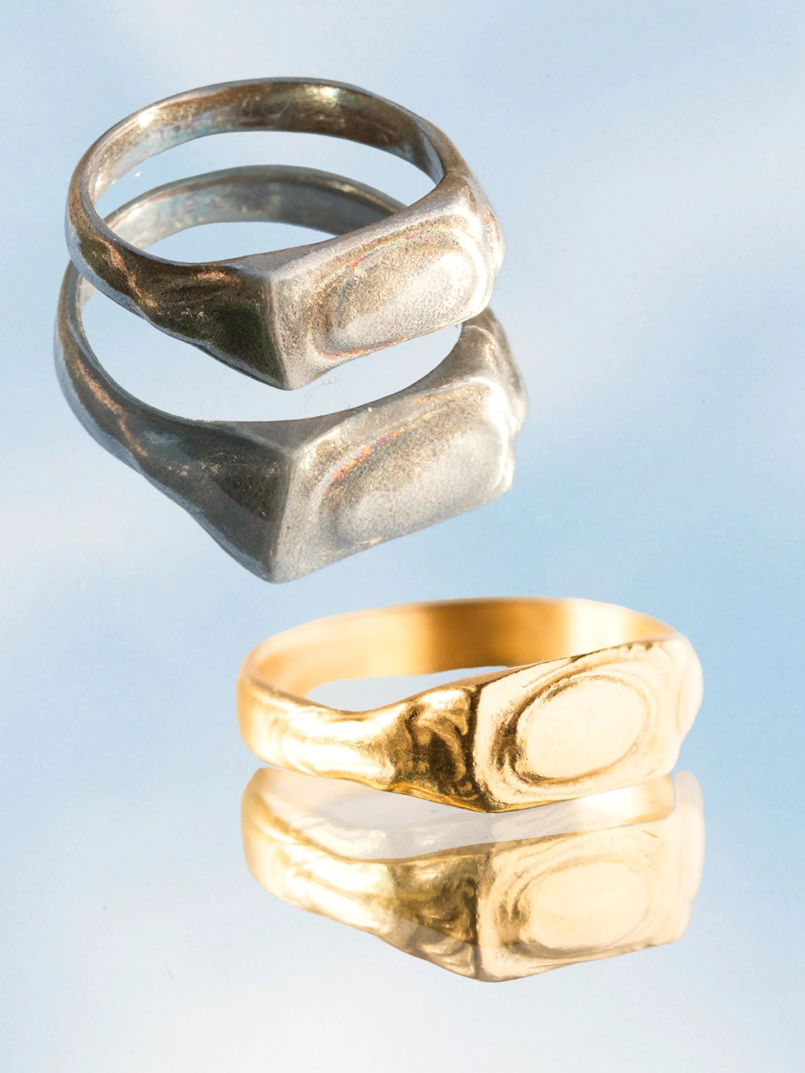 Freeform Signet Ring #1 in Silver or Brass