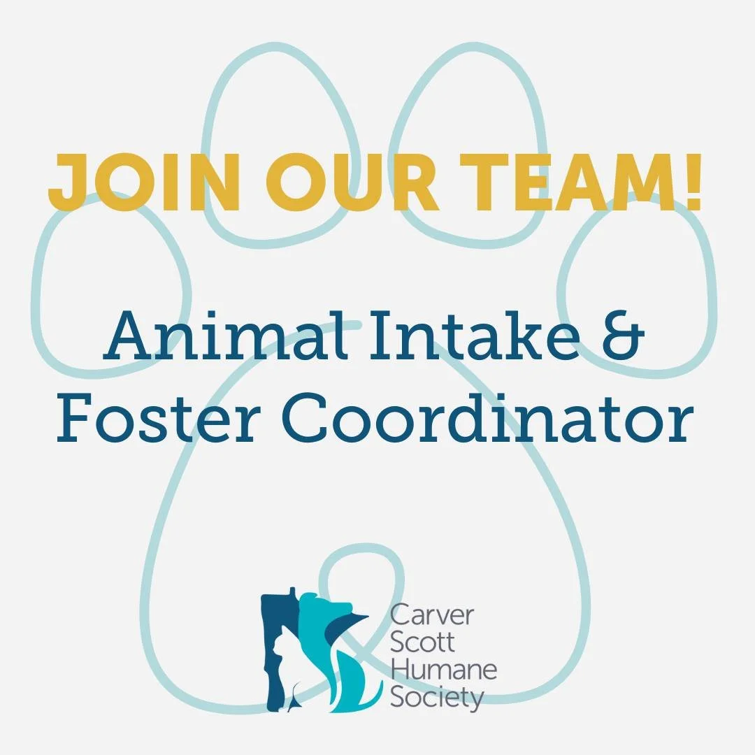 We&rsquo;re growing and looking to add an Animal Intake &amp; Foster Coordinator to our team! 🎉

The Animal Intake and Foster Coordinator plays a vital role in our mission, helping ensure every animal gets the right start on their journey to safety 