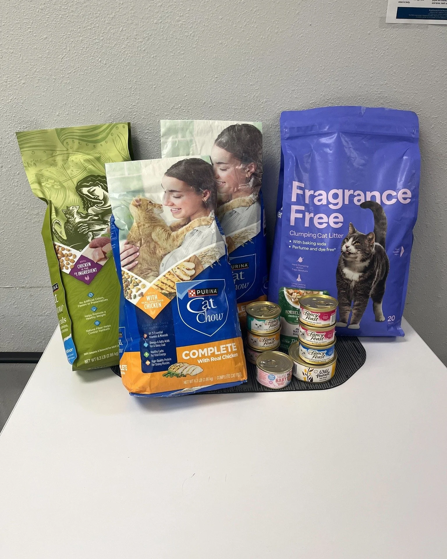 We are so thankful for the individuals, families, and local businesses who donated food, litter, and financial support to keep our Community Pet Food &amp; Supply Program going strong. Donations are already going out almost as quickly as they are com