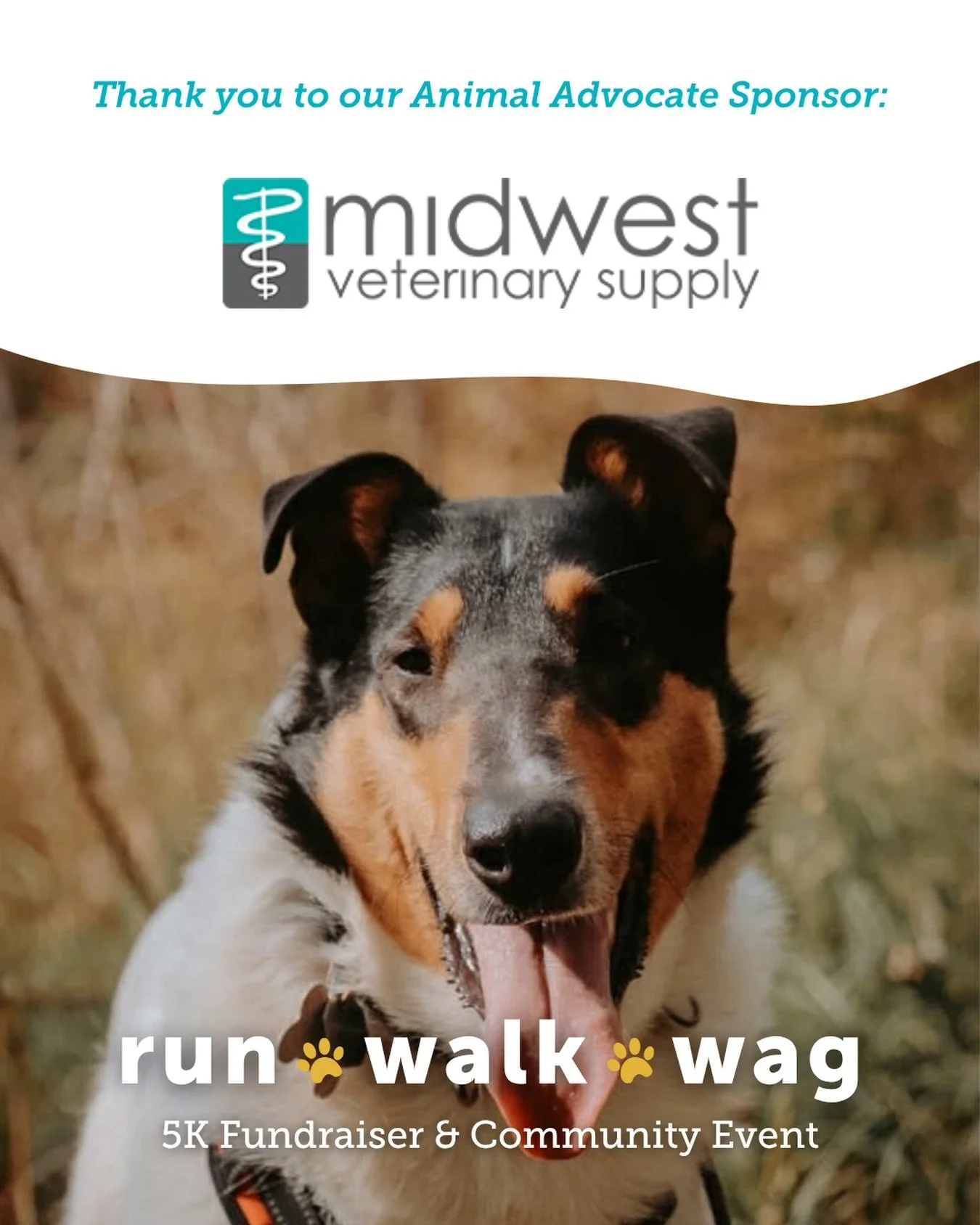 A massive round of ap-paws for our Animal Advocate Sponsor, Midwest Veterinary Supply! 🐾

We are so grateful for their incredible support of Run, Walk, Wag 2026. Thanks to partners like them, we&rsquo;re able to bring this event to life for the heal