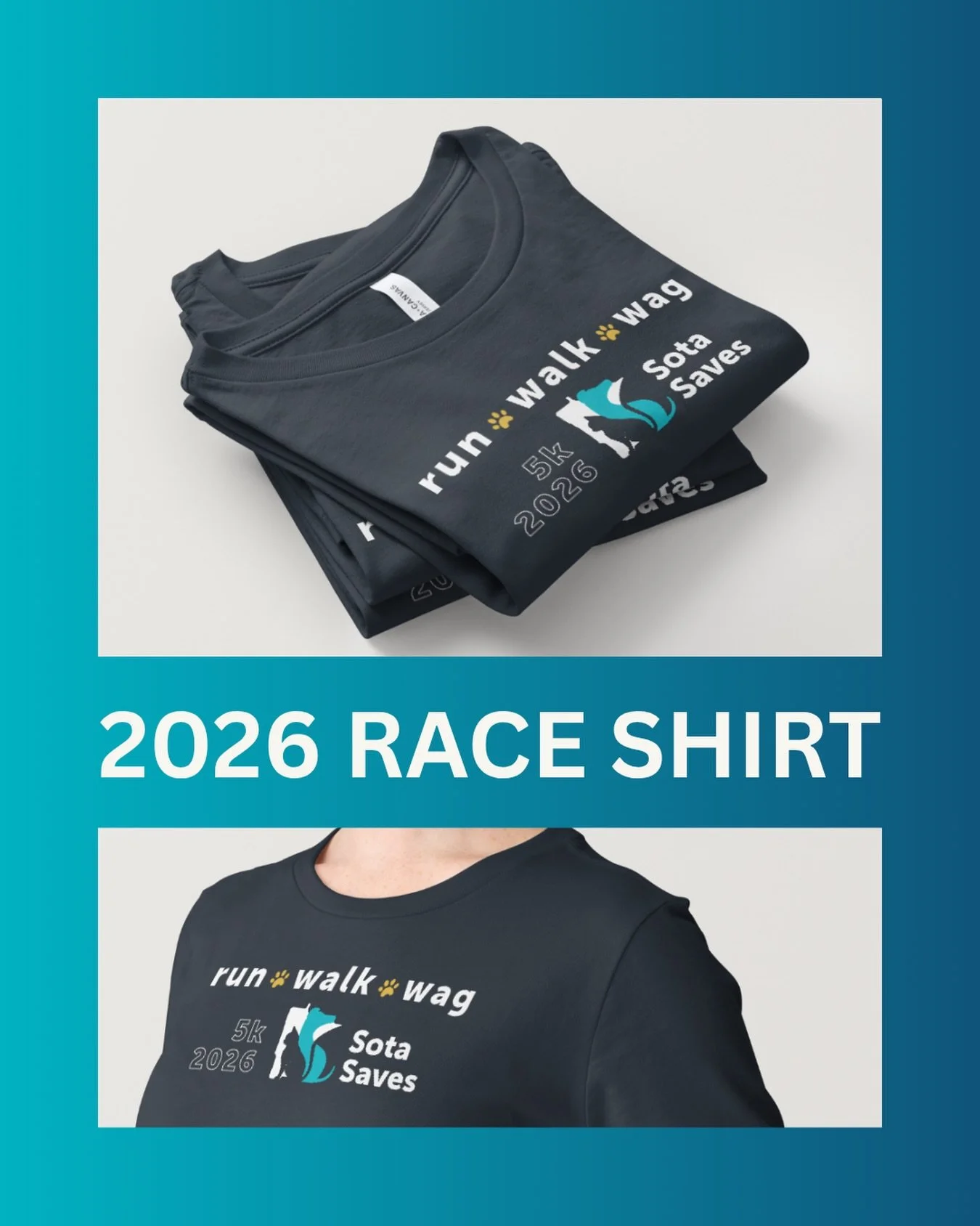 The wait is over&hellip; this year&rsquo;s Run, Walk, Wag 5K race shirts are HERE! 🐾

Register by Monday, September 7th to guarantee your shirt size. After 9/7, remaining shirts will be distributed at check-in on a first-come, first-served basis&mda