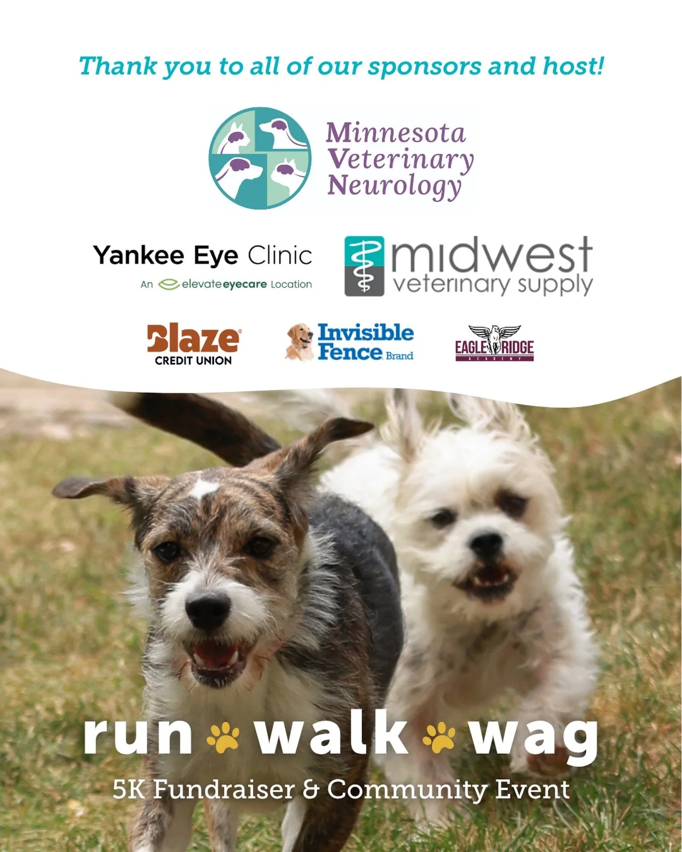 A massive round of ap-paws to all of our incredible sponsors for making Run, Walk, Wag 2026 possible! 🐾💙

Thanks to the generosity of partners like these, we&rsquo;re able to bring this event to life for the health and happiness of all our animal f