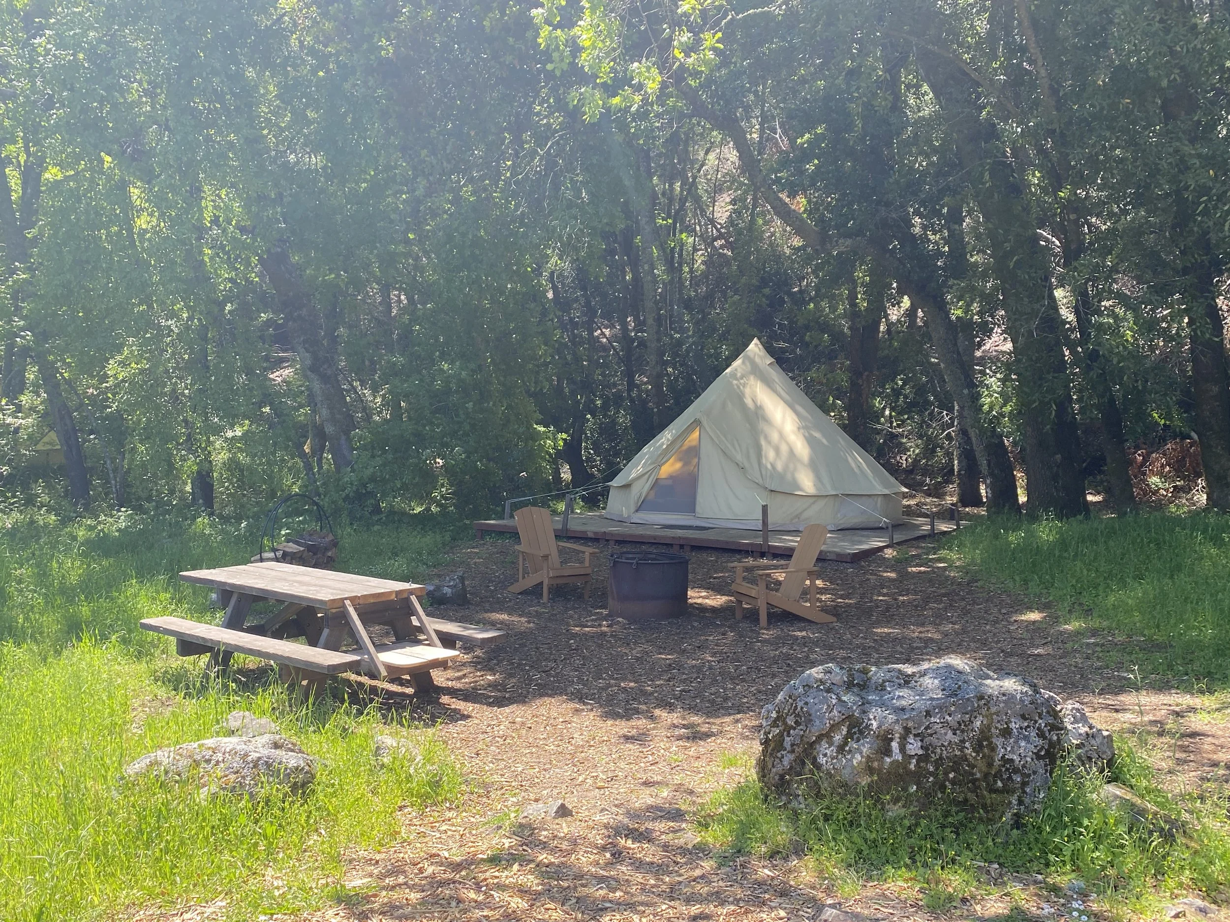 glamping tent in the sunlight.JPG