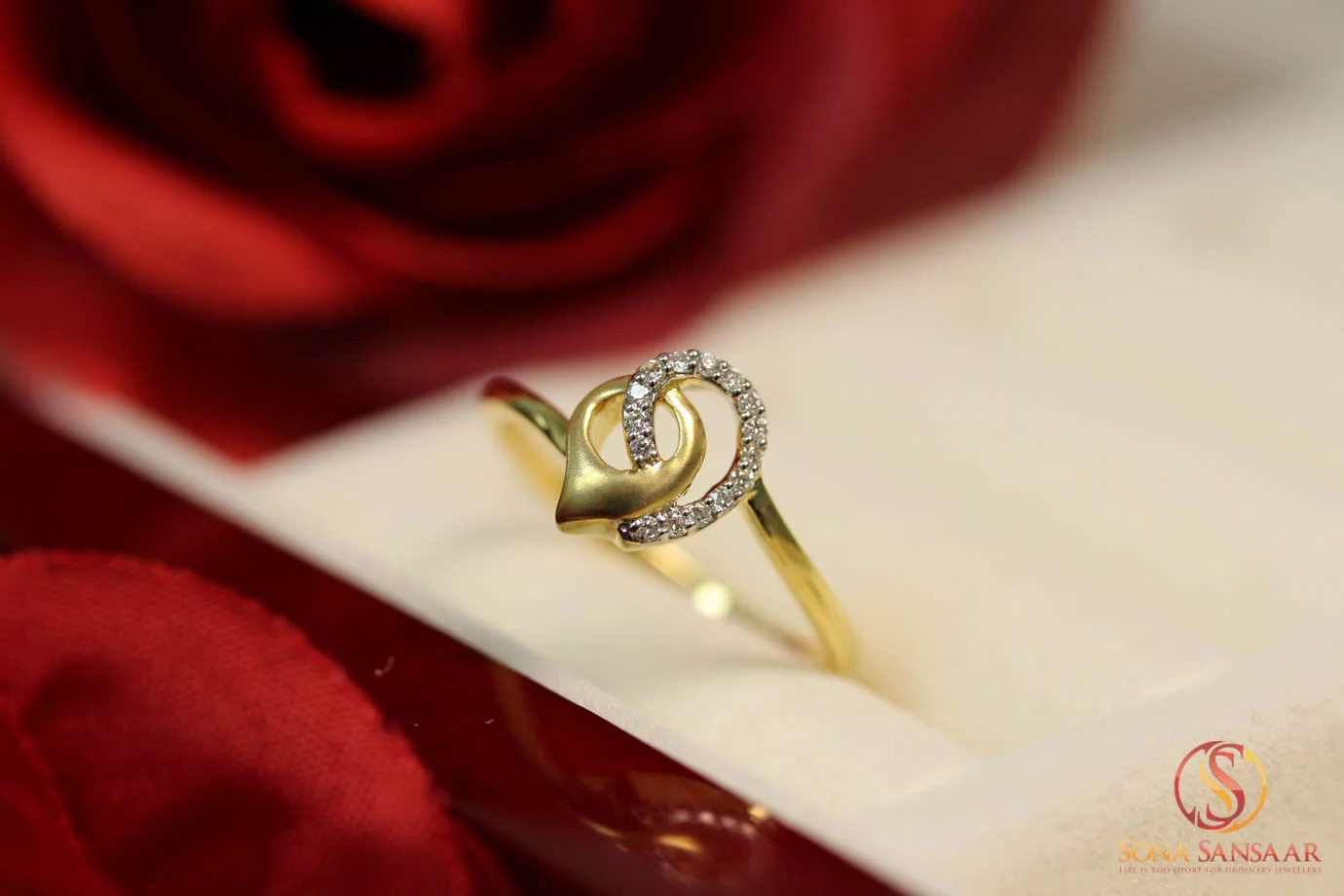 Curved Diamond Cocktail Ring