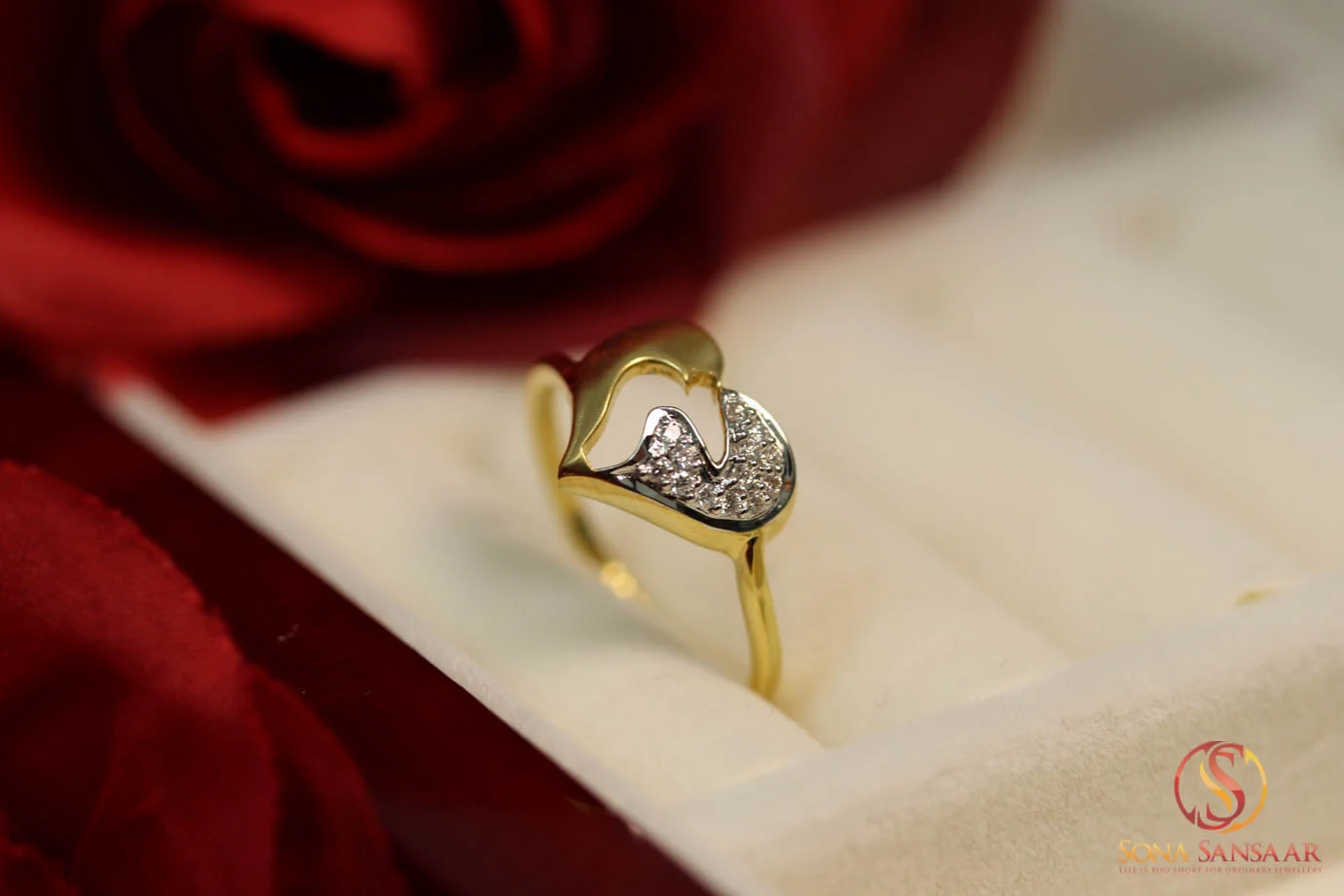 Heart Shaped Diamond Dress Ring