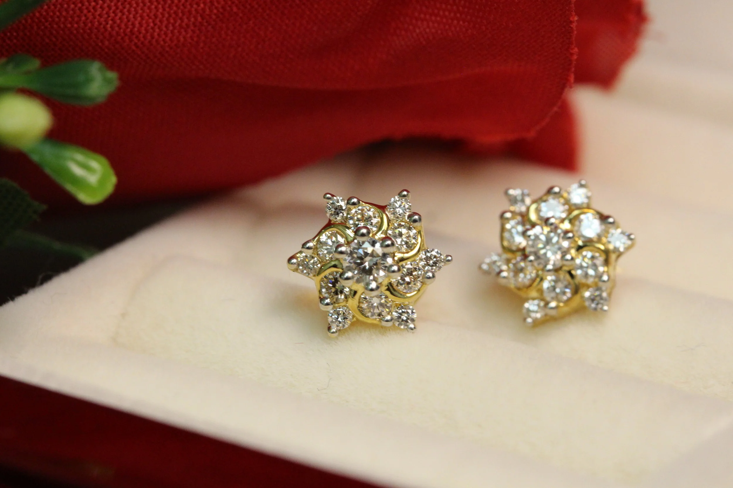 Star Studded Diamond Stud Earrings