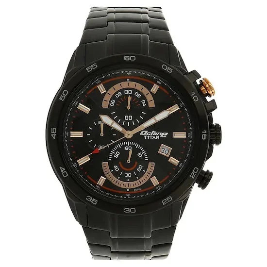 OCTANE Black Dial, Strap and Case Chronograph Watch