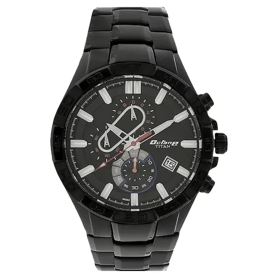 OCTANE Black Dial and Strap Chronograph Watch