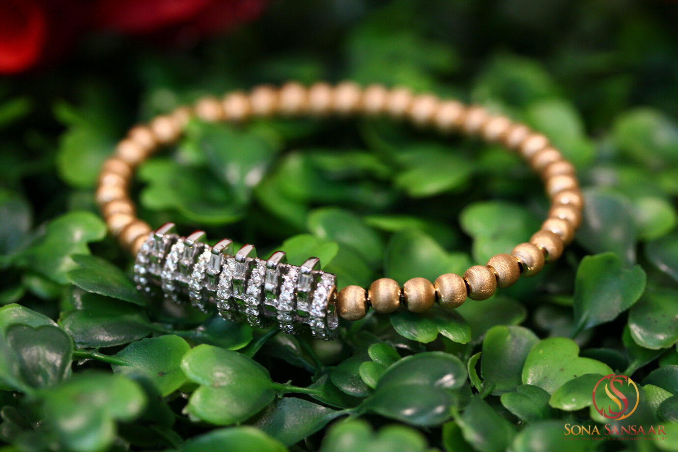 Rose Gold Diamond Clasp Bangle 